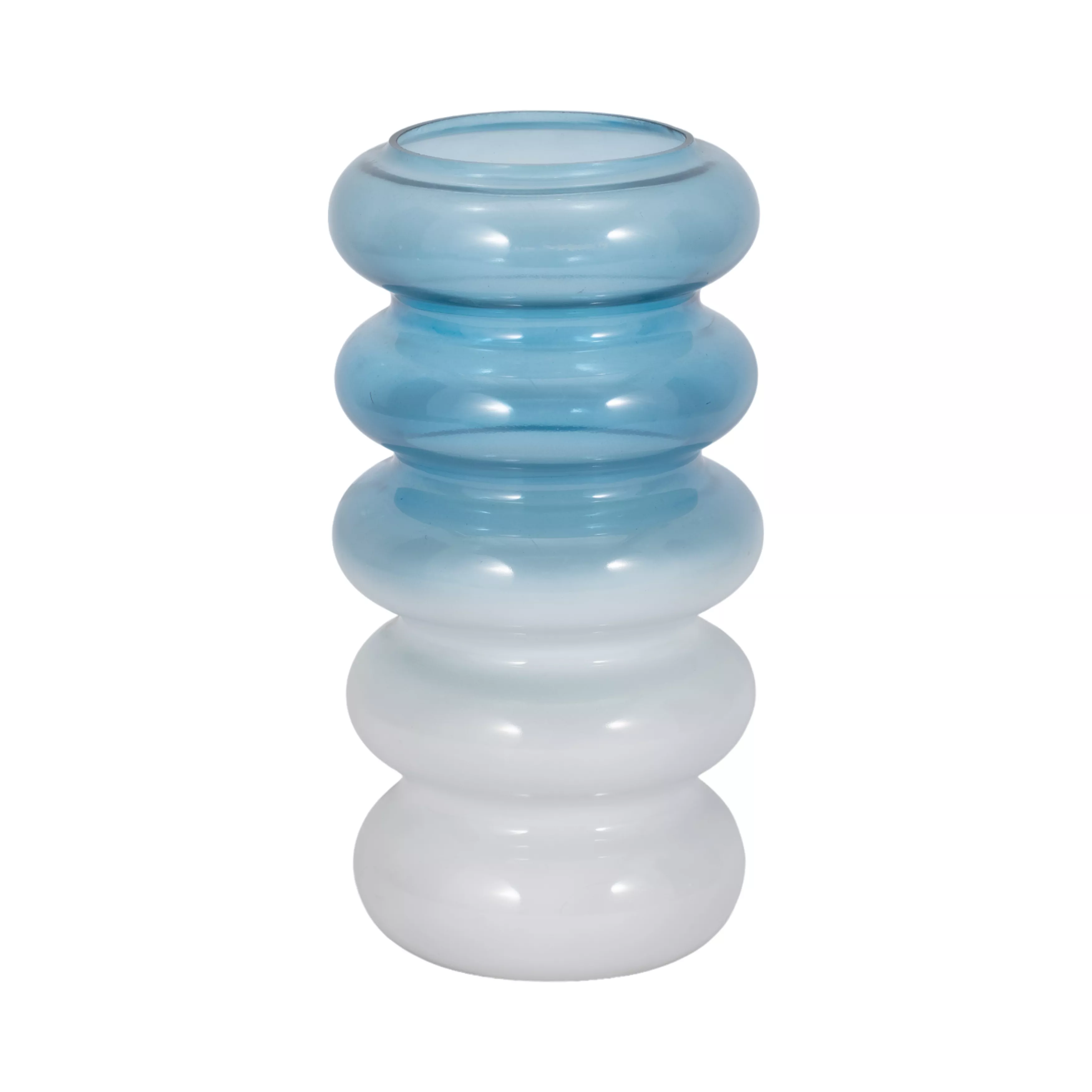 12"H Blue Accordion Vase