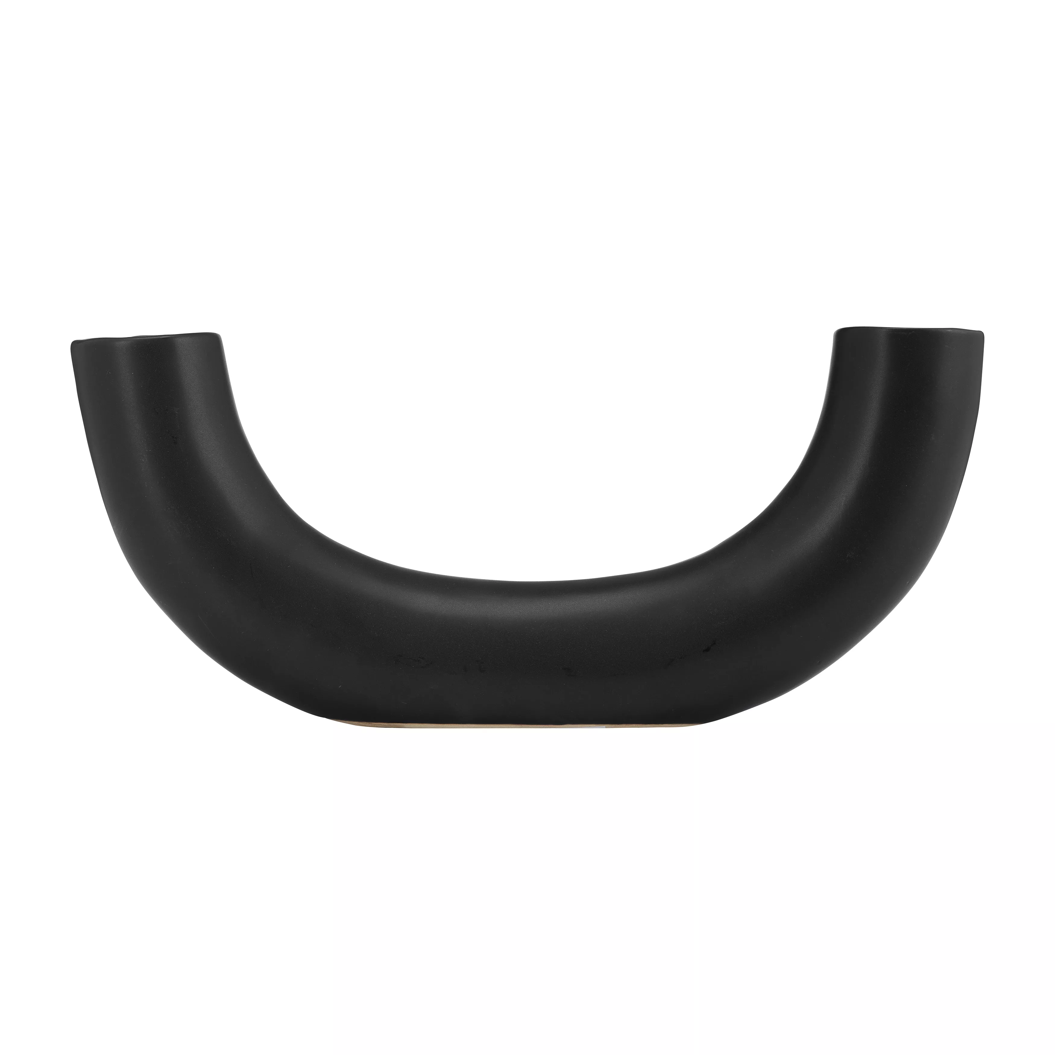 12"L Half Circle Vase, Black