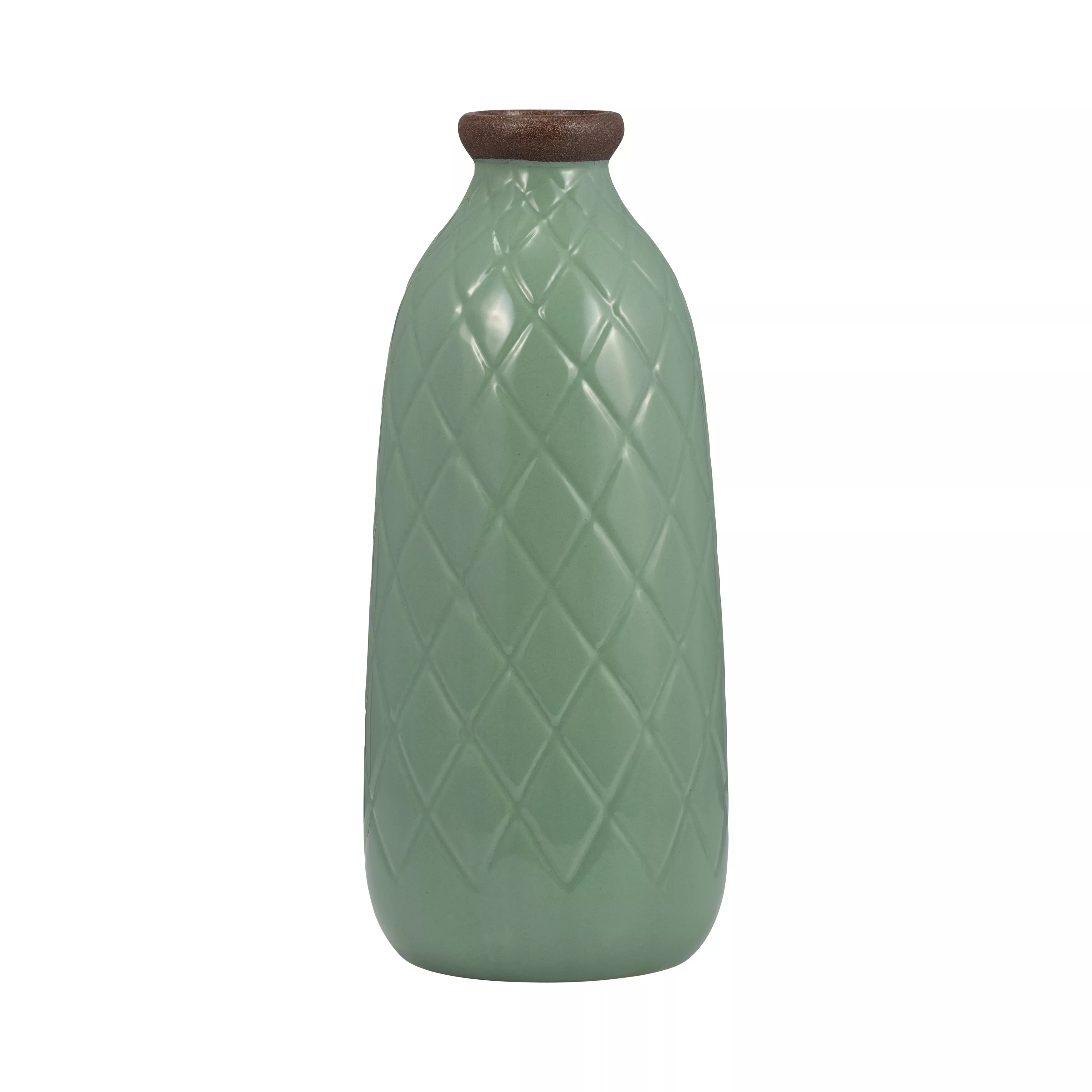 12" Plaid Textured Vase