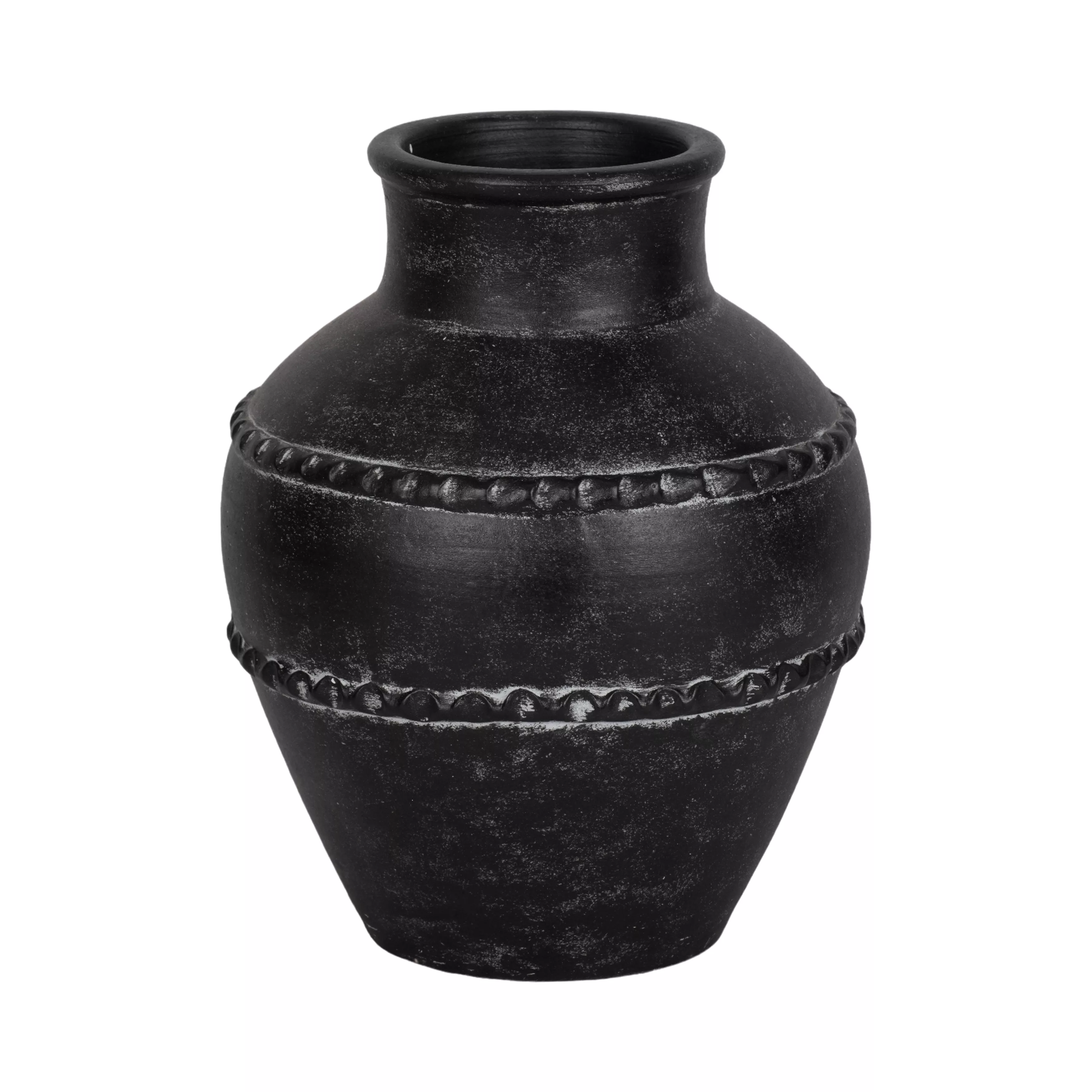 12" Terracotta Vase, Black