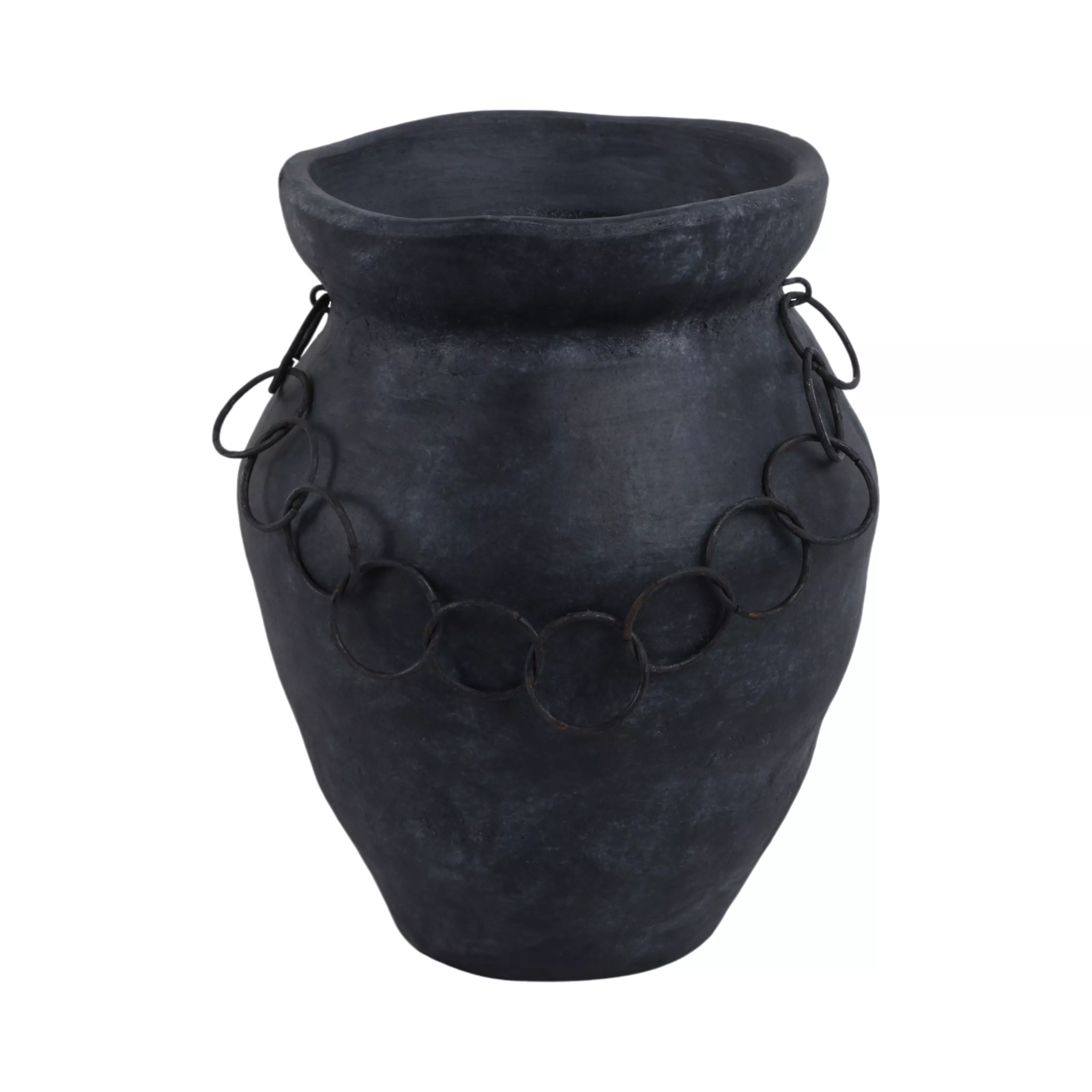 12x10" Rustic Vase With Chain
