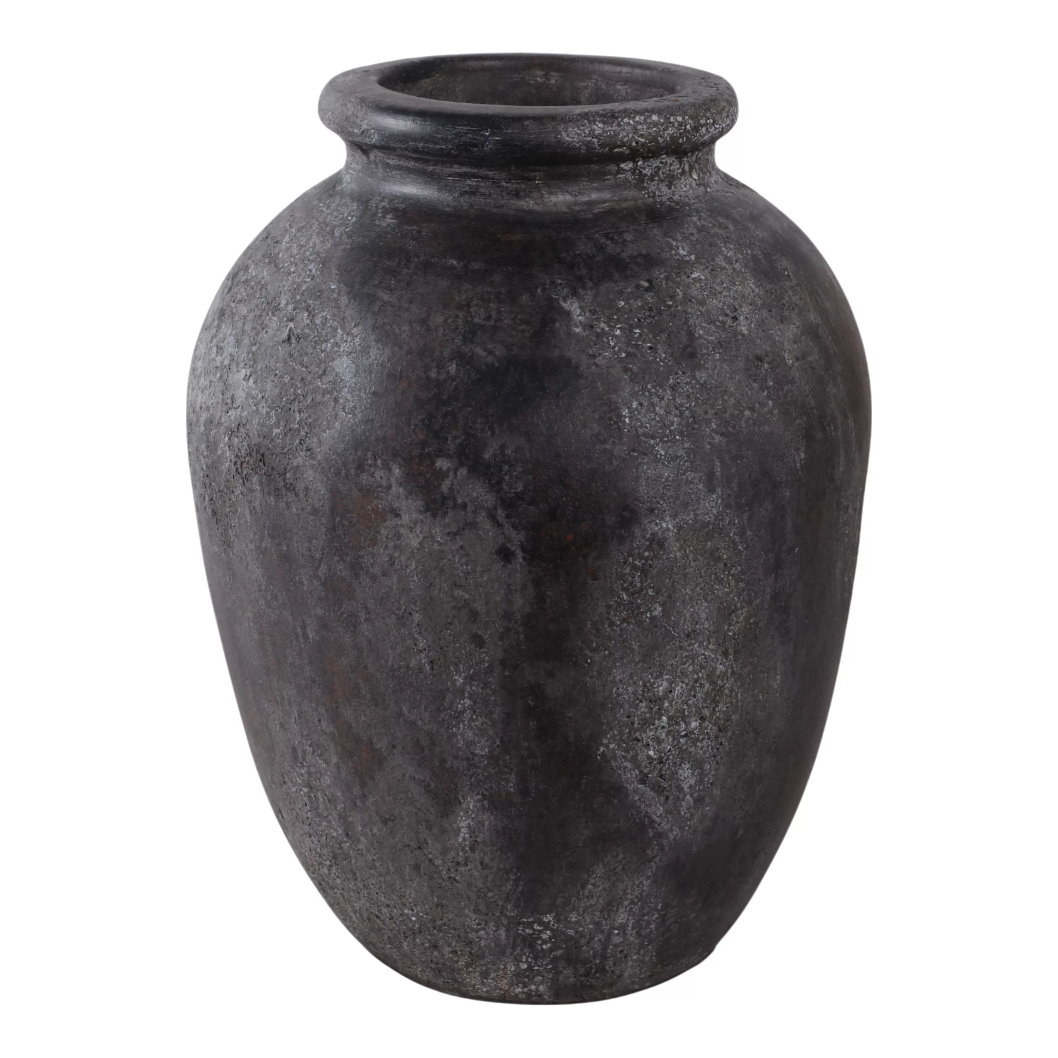 12x9" Terracotta Vase, Black