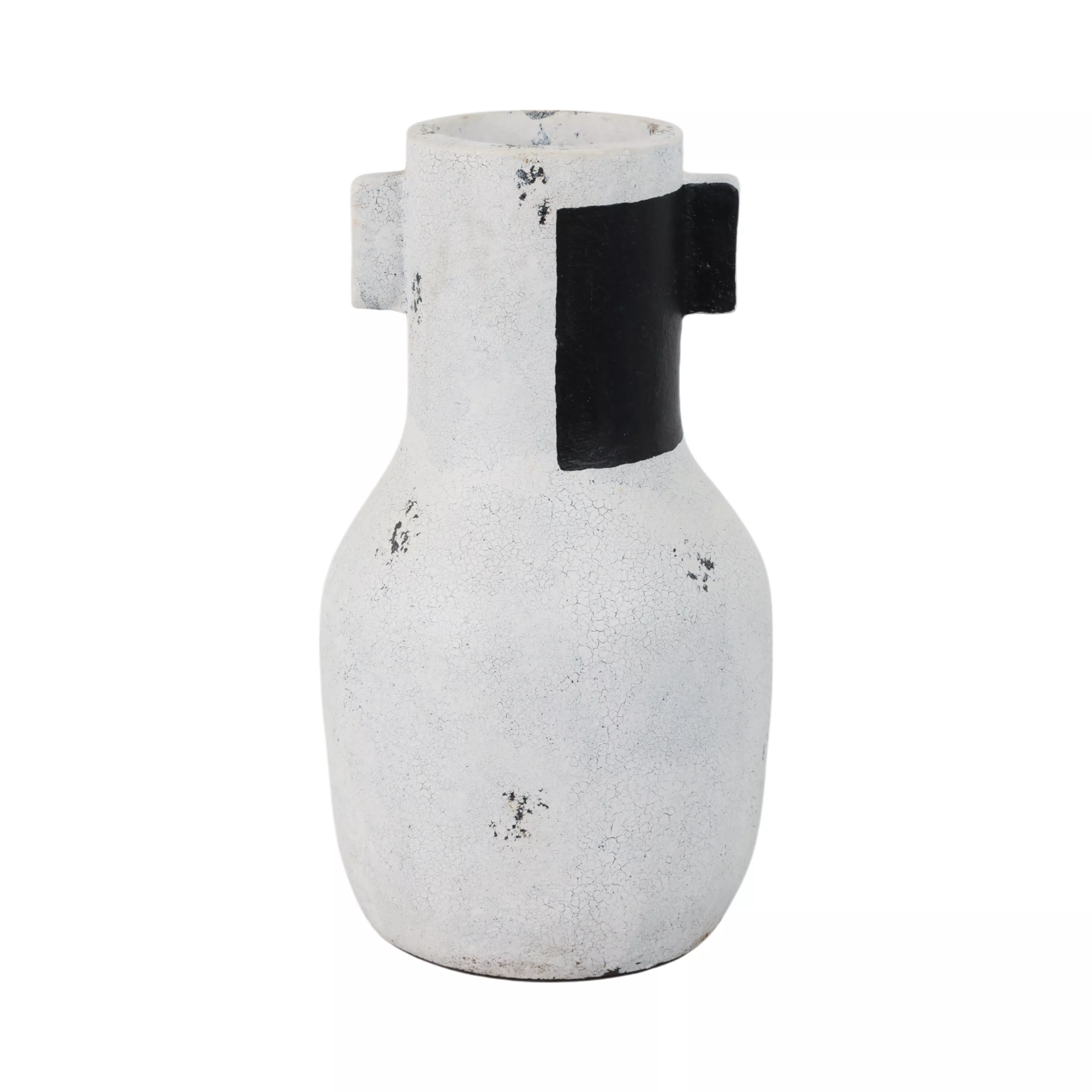 14" Black Patch Modern Vase