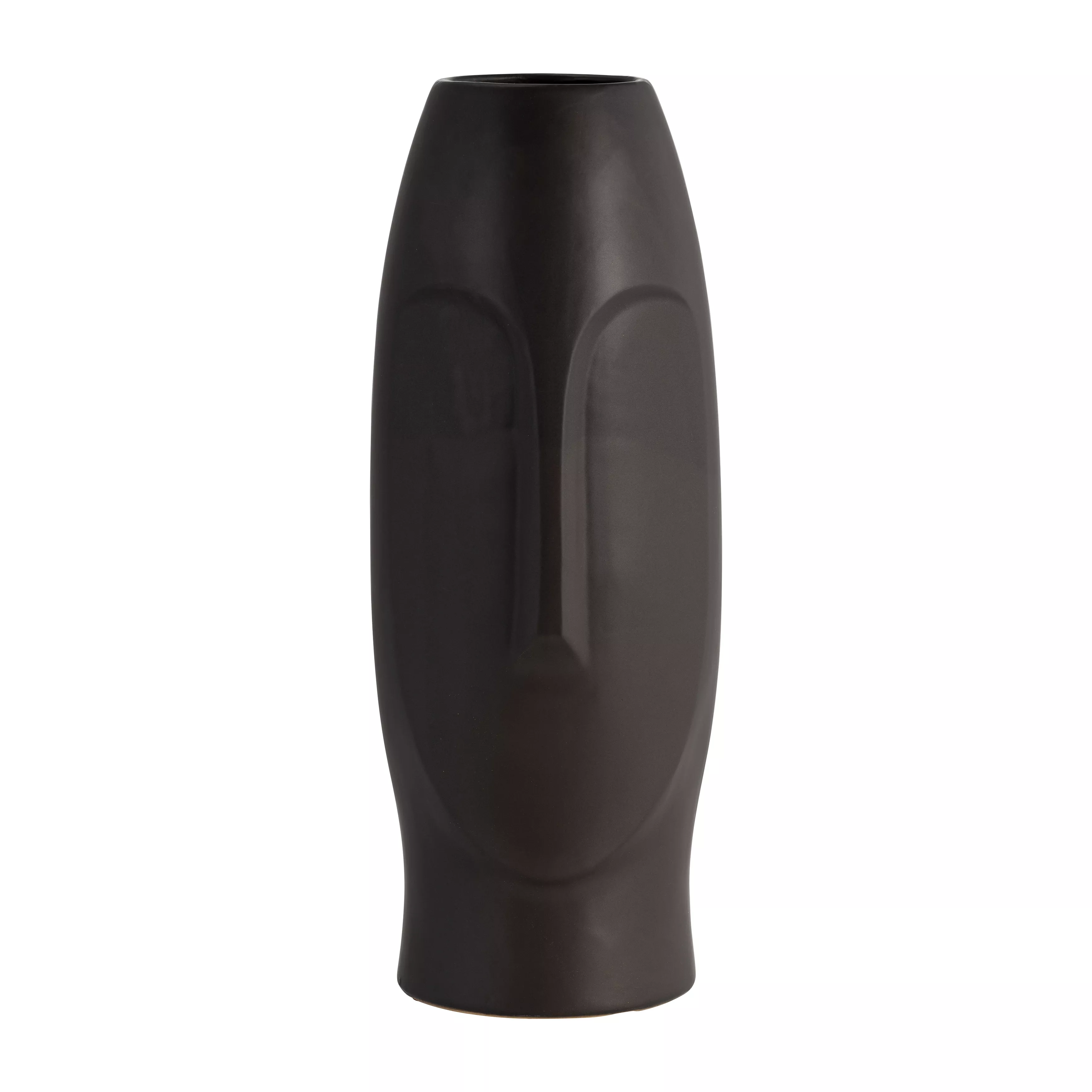 14"H Face Vase, Black