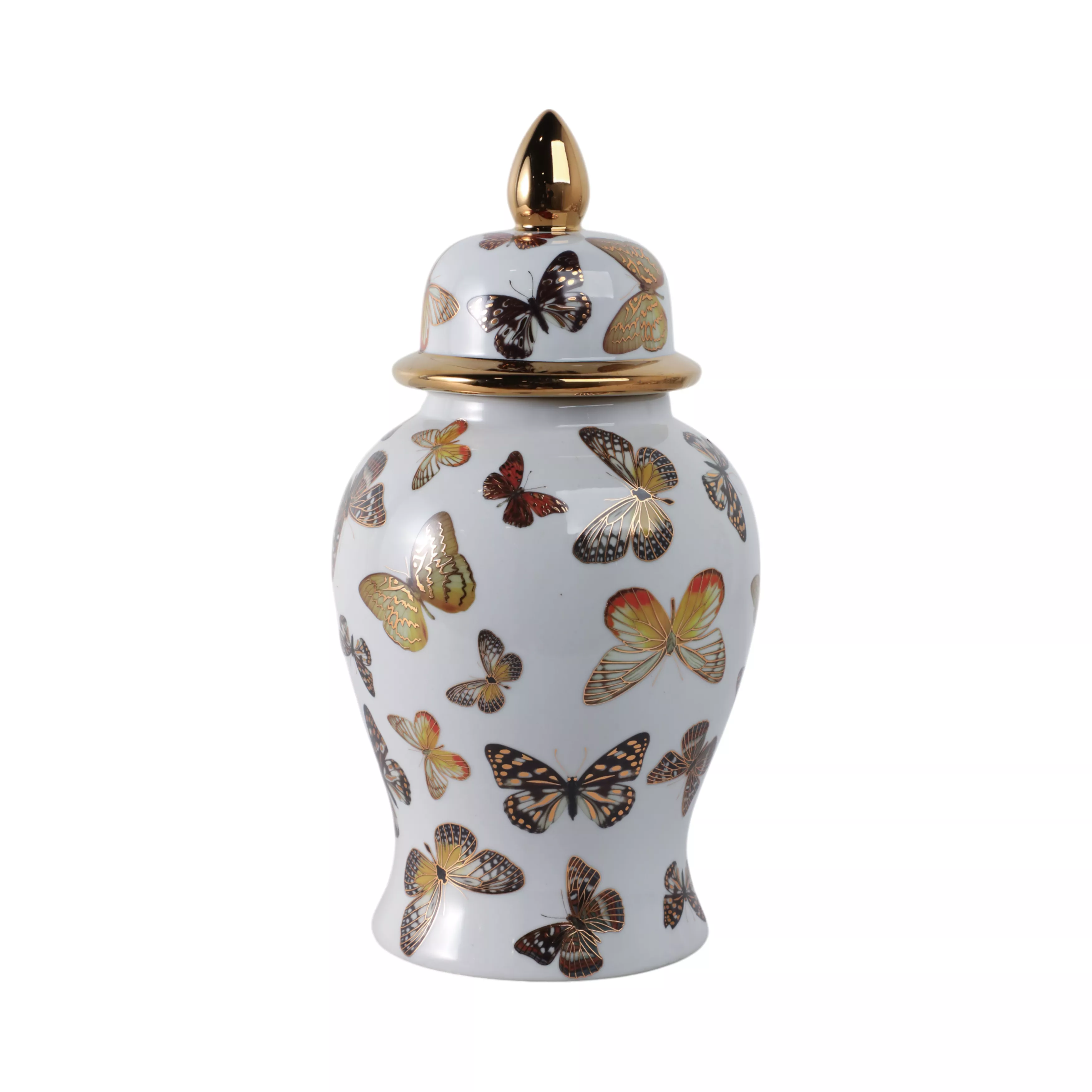 14x7" Butterflies Temple Jar