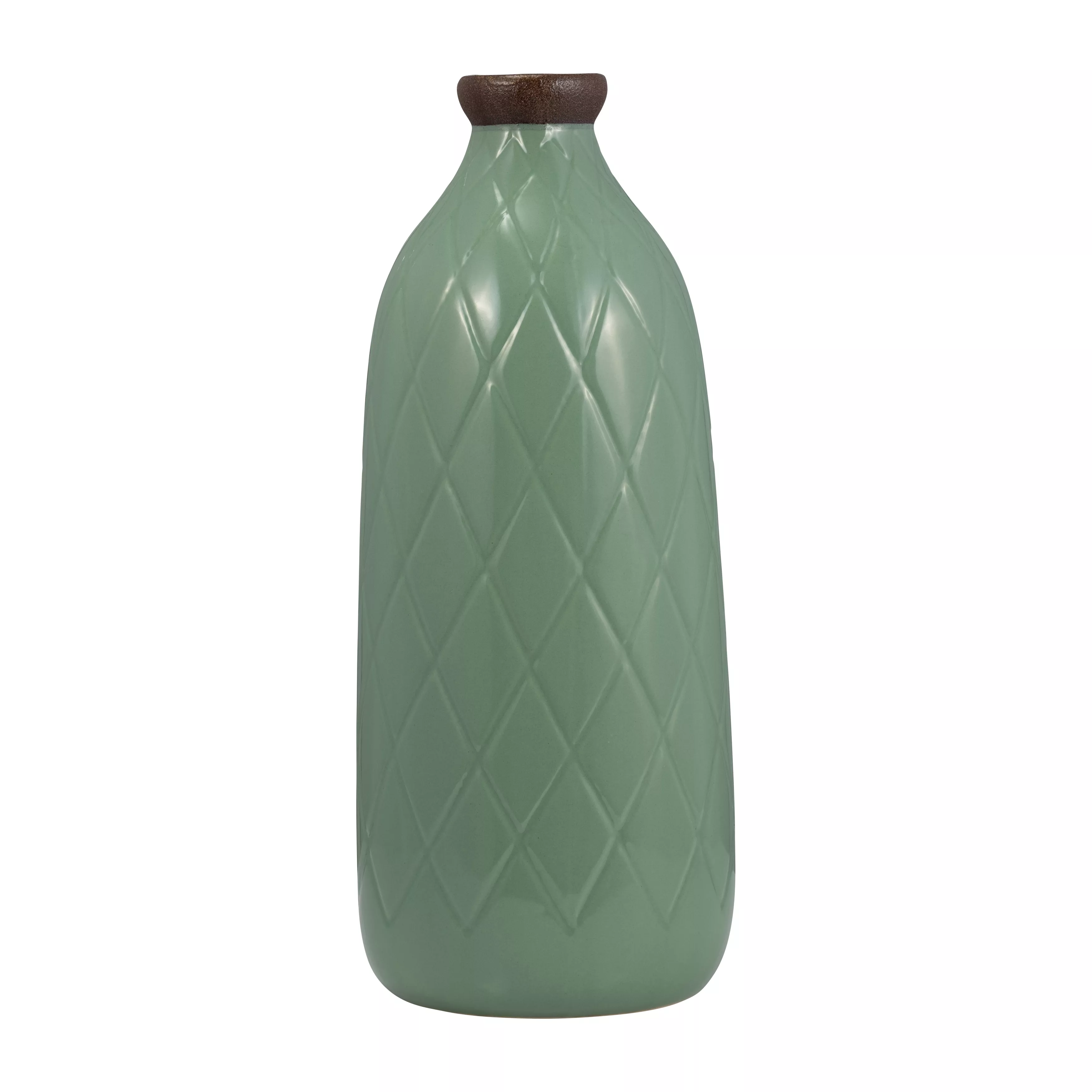 16" Plaid Textured Vase