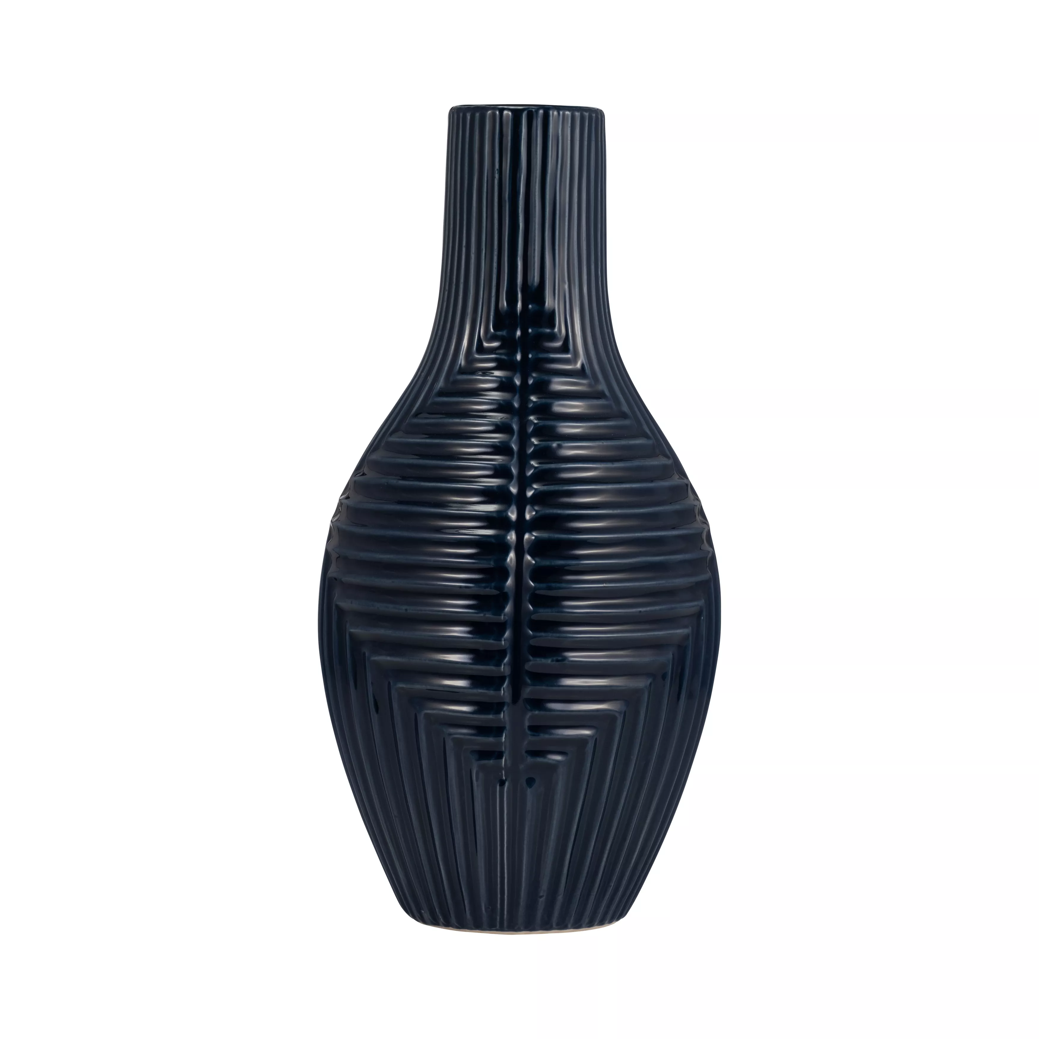 16" Tribal Vase, Navy Blue