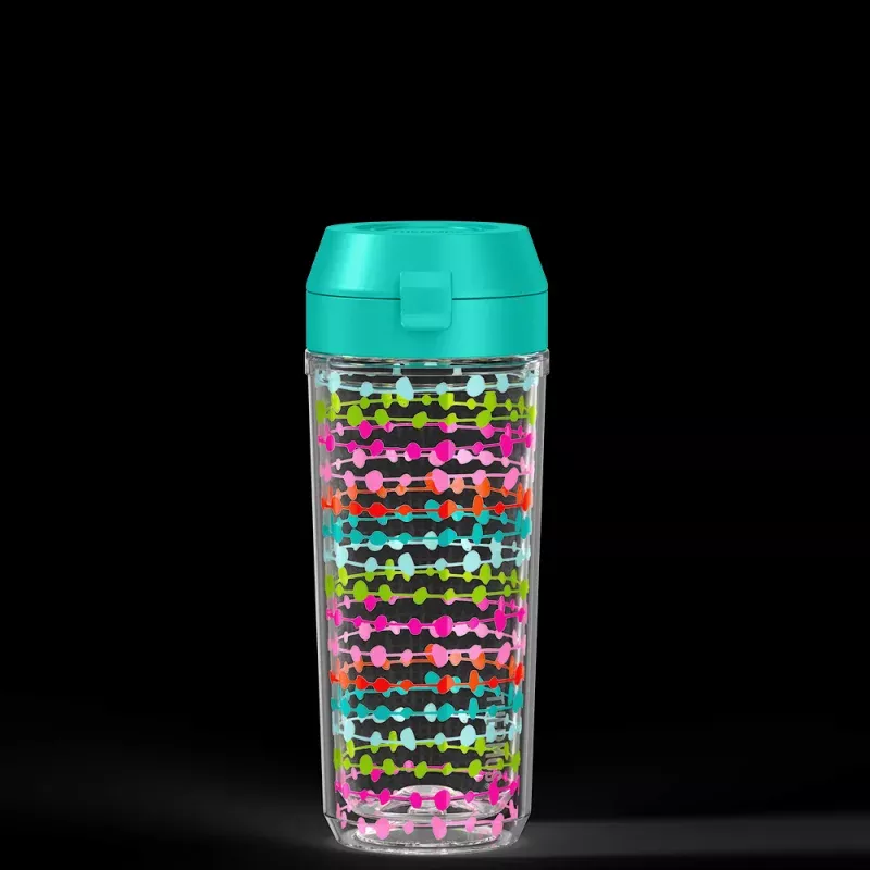 18oz Double Wall Water Bottle Multi Colored Rows