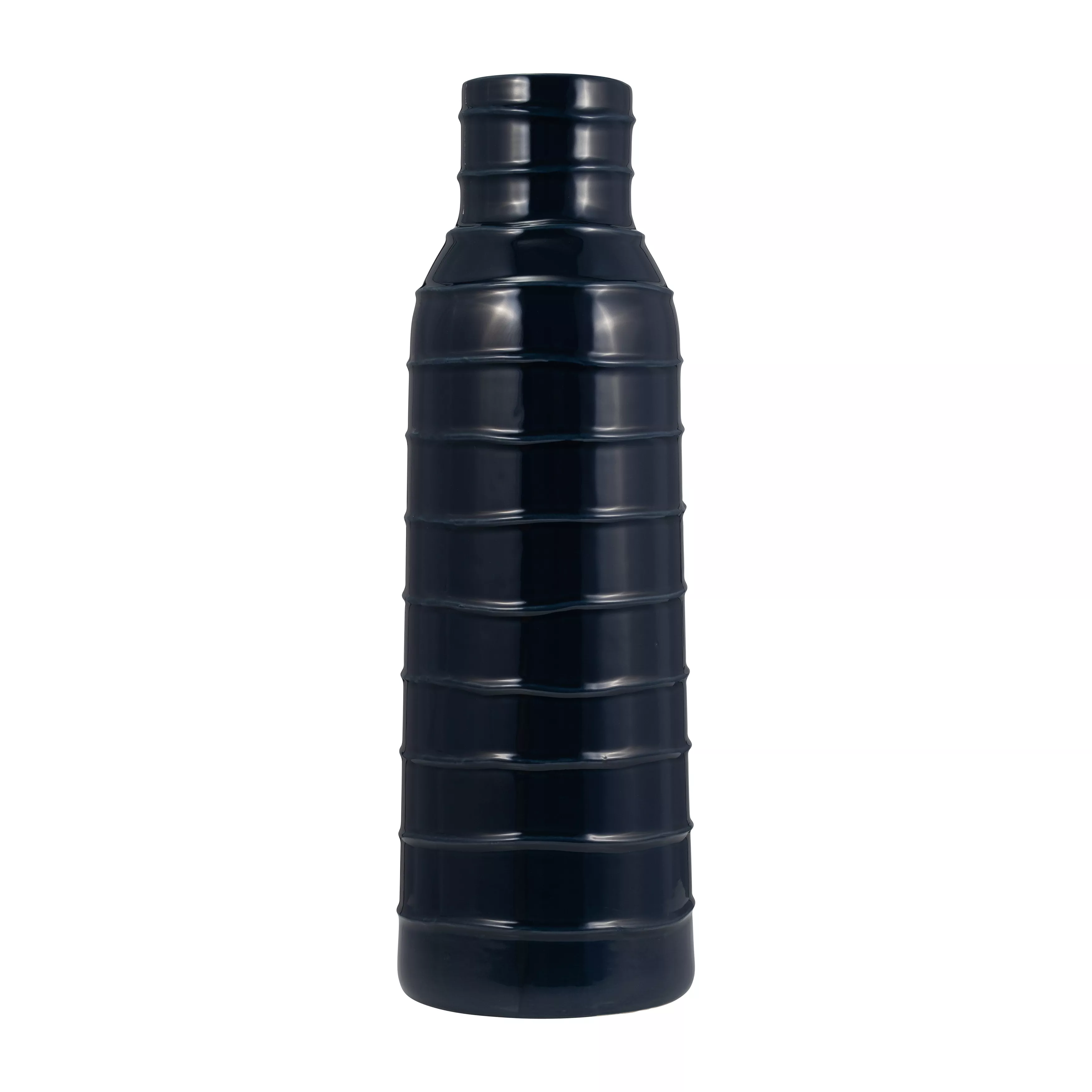 20"H Tribal Vase, Navy Blue