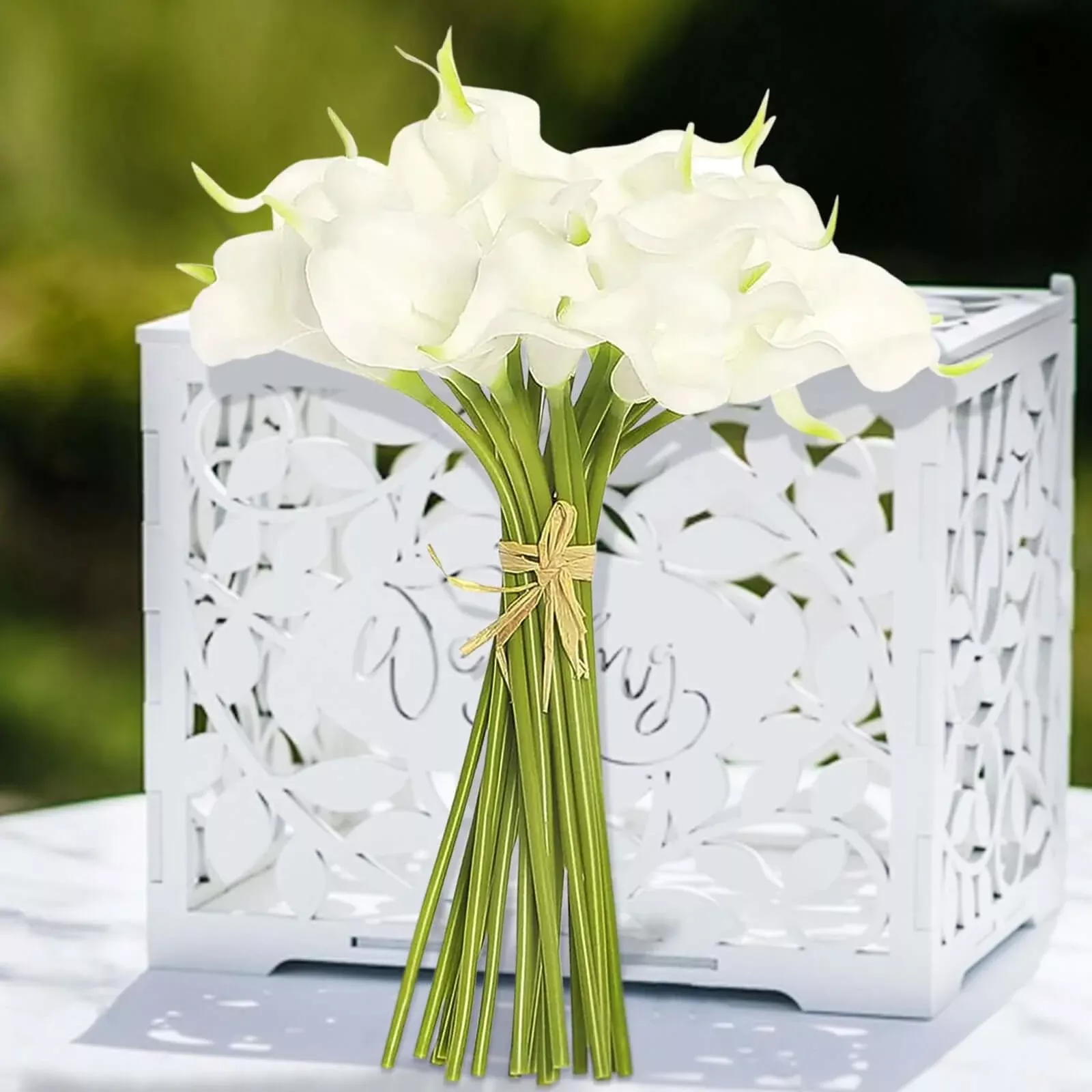20 Pack 14" Artificial White Calla Lily Flower Stems