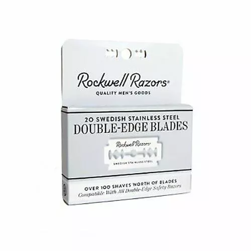 20 Swedish Stainless Steel Double-Edge Razor Blades by Rockwell Razors CLEARANCE
