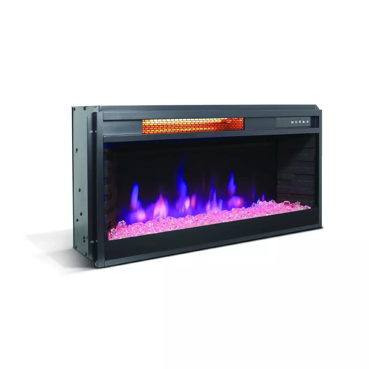 28" Crystal Fireplace Insert - Black