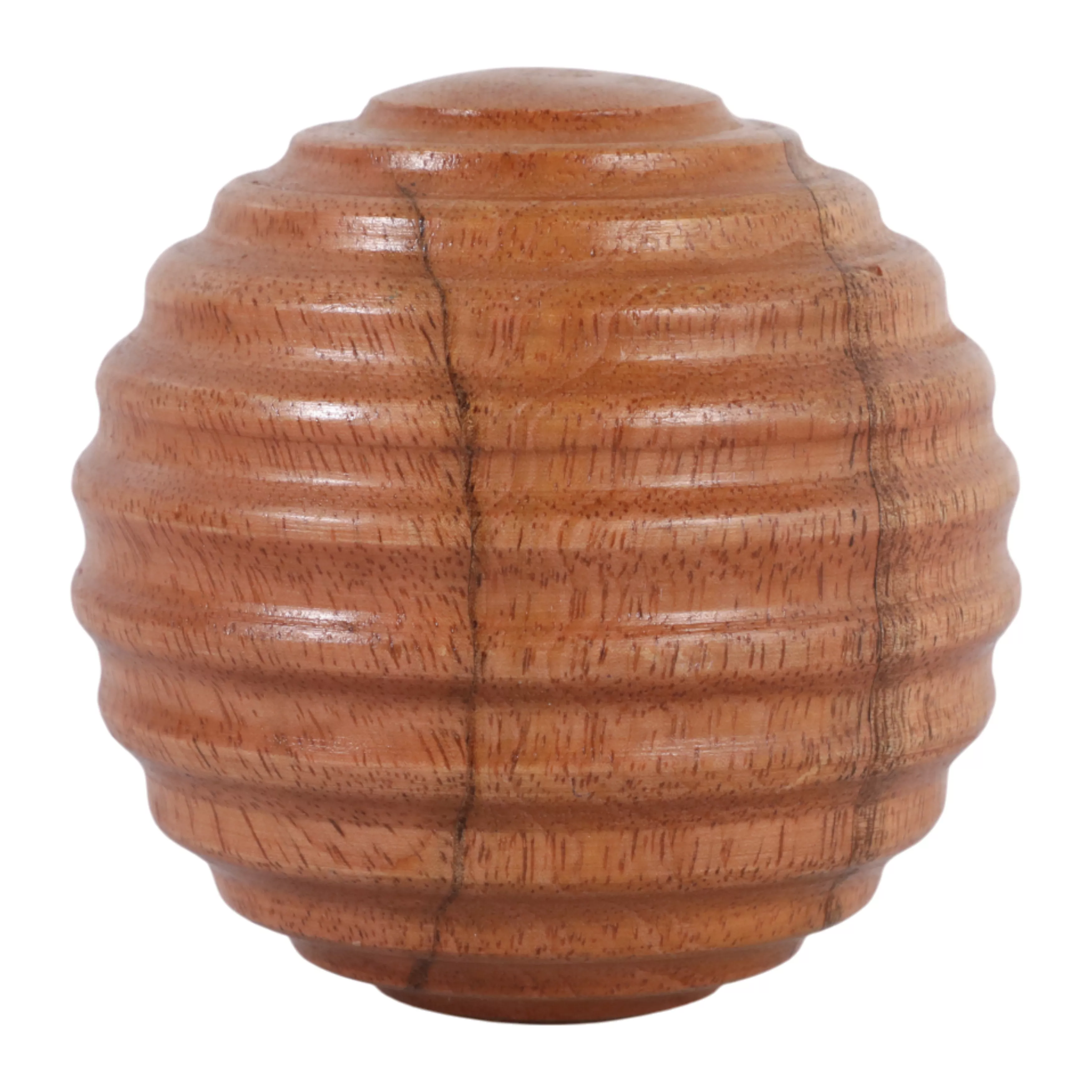 4" Wooden Orb W/ Ridges