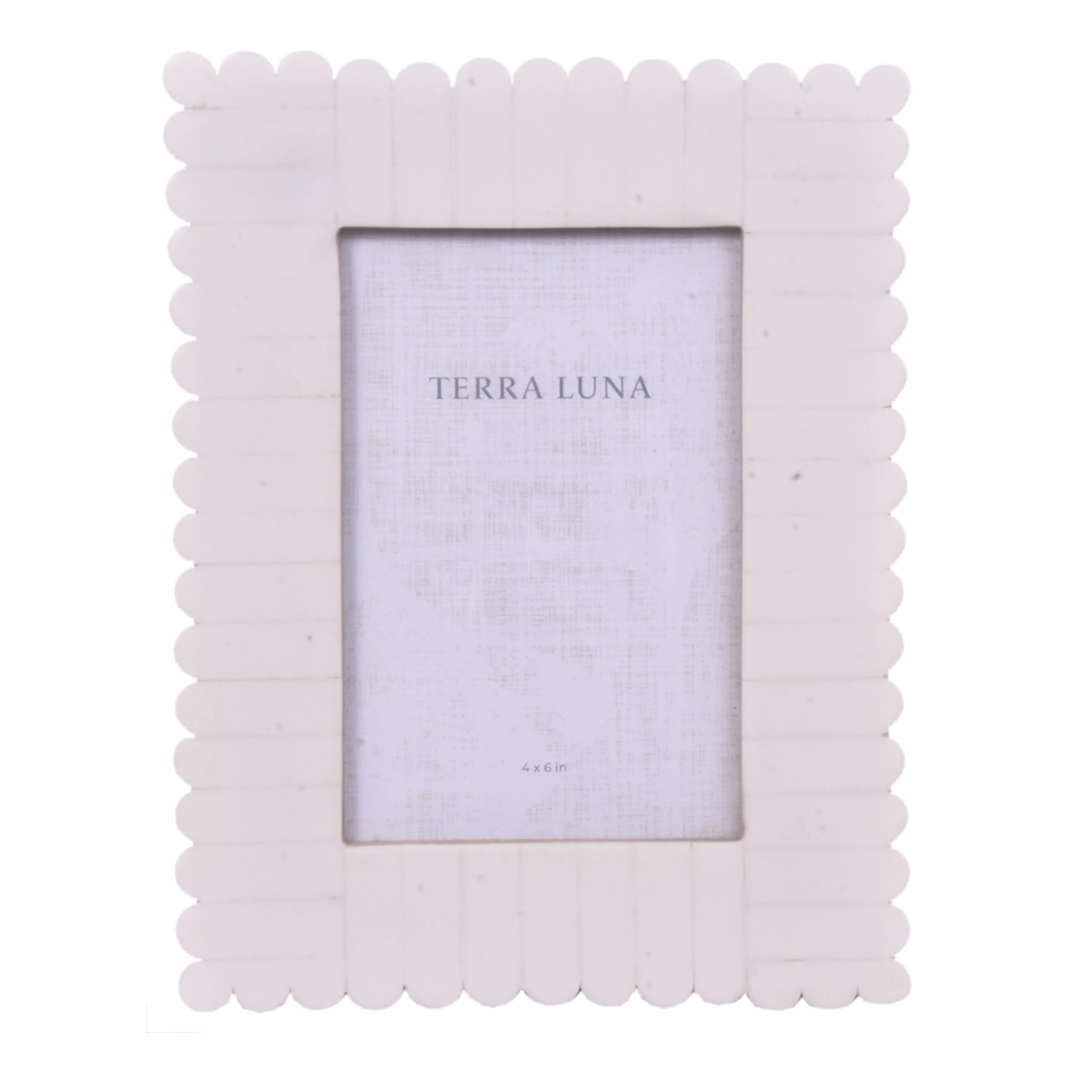 4x6" Scallop Edge Frame, Ivory