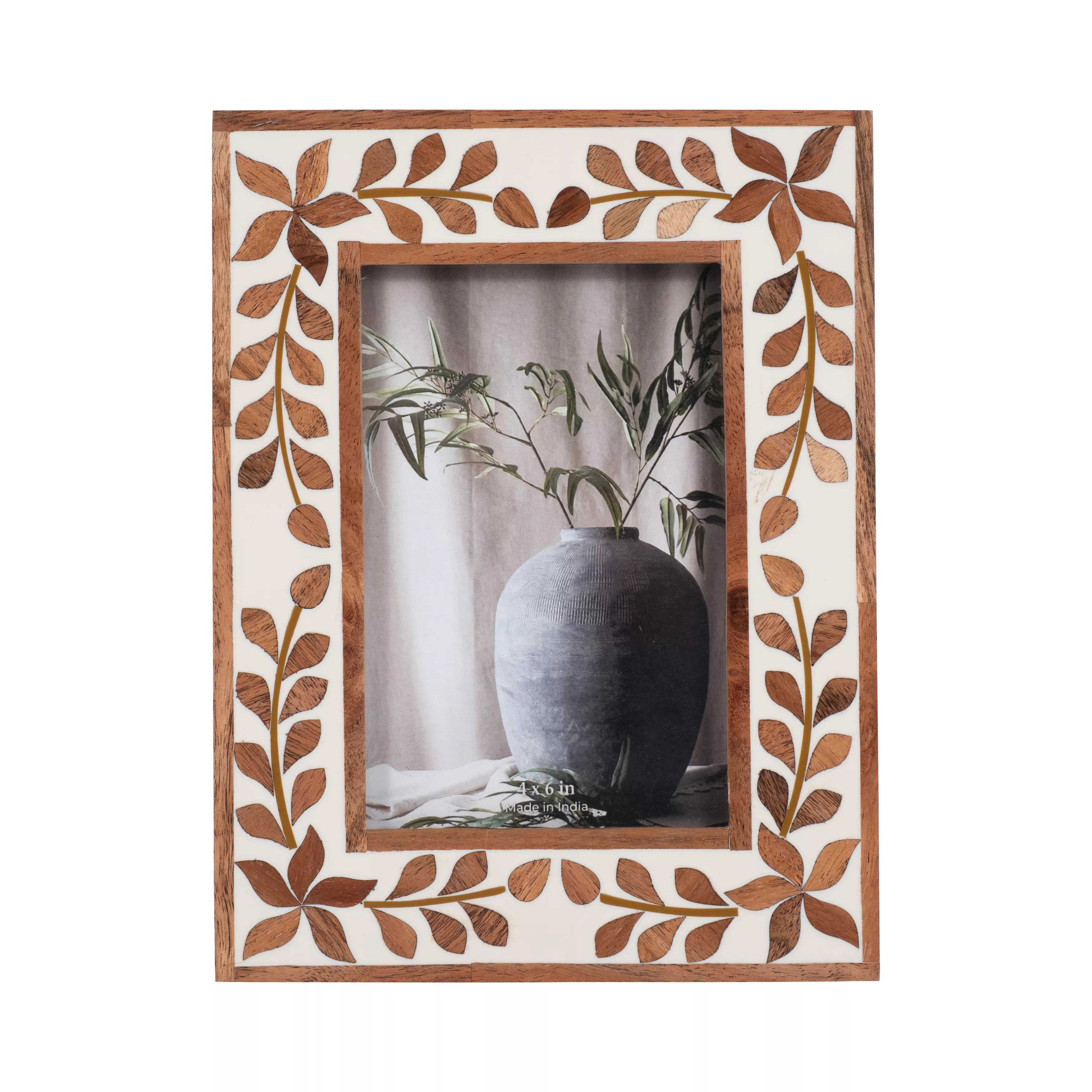4x6 Wood Inlay Vine Frame