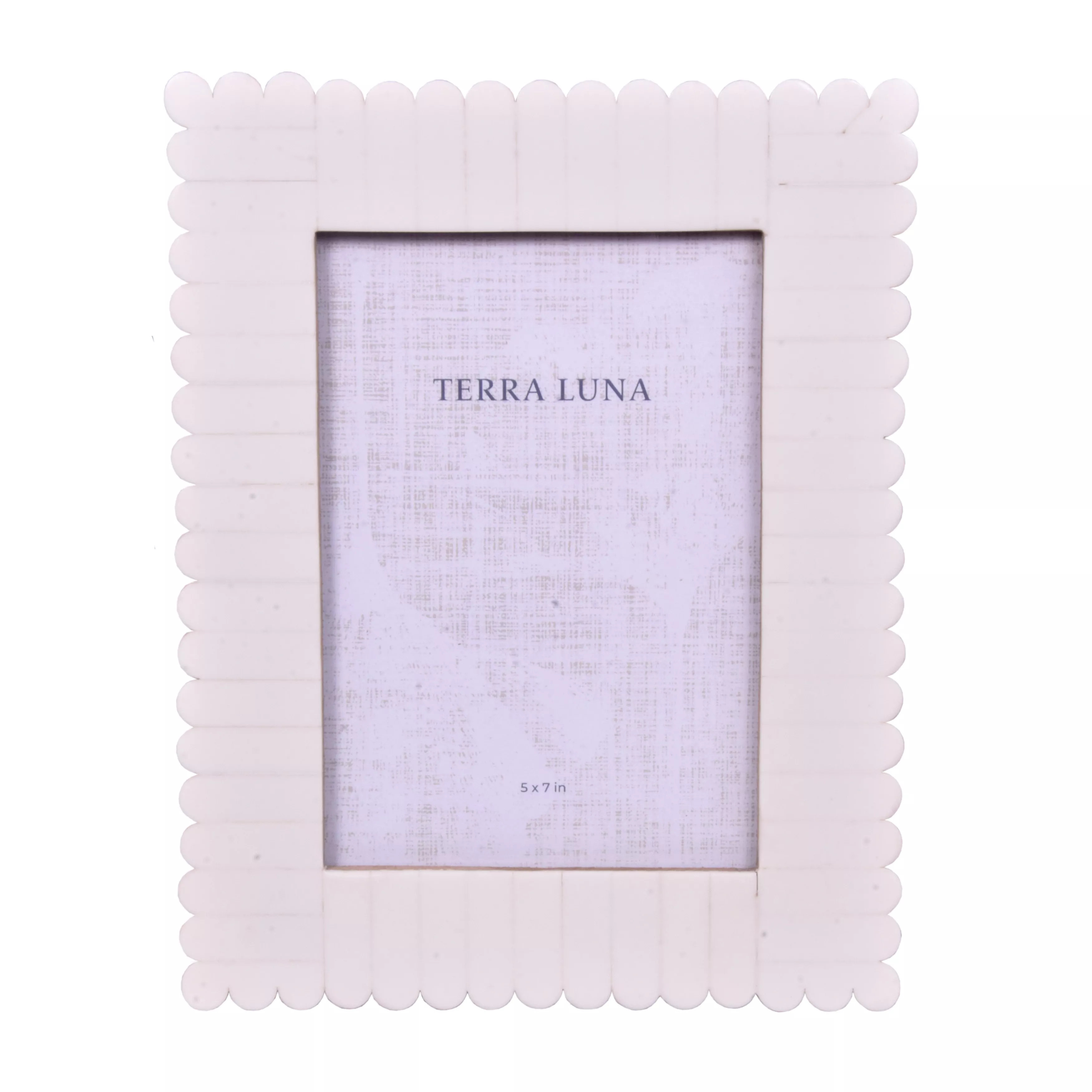5x7" Scallop Edge Frame, Ivory