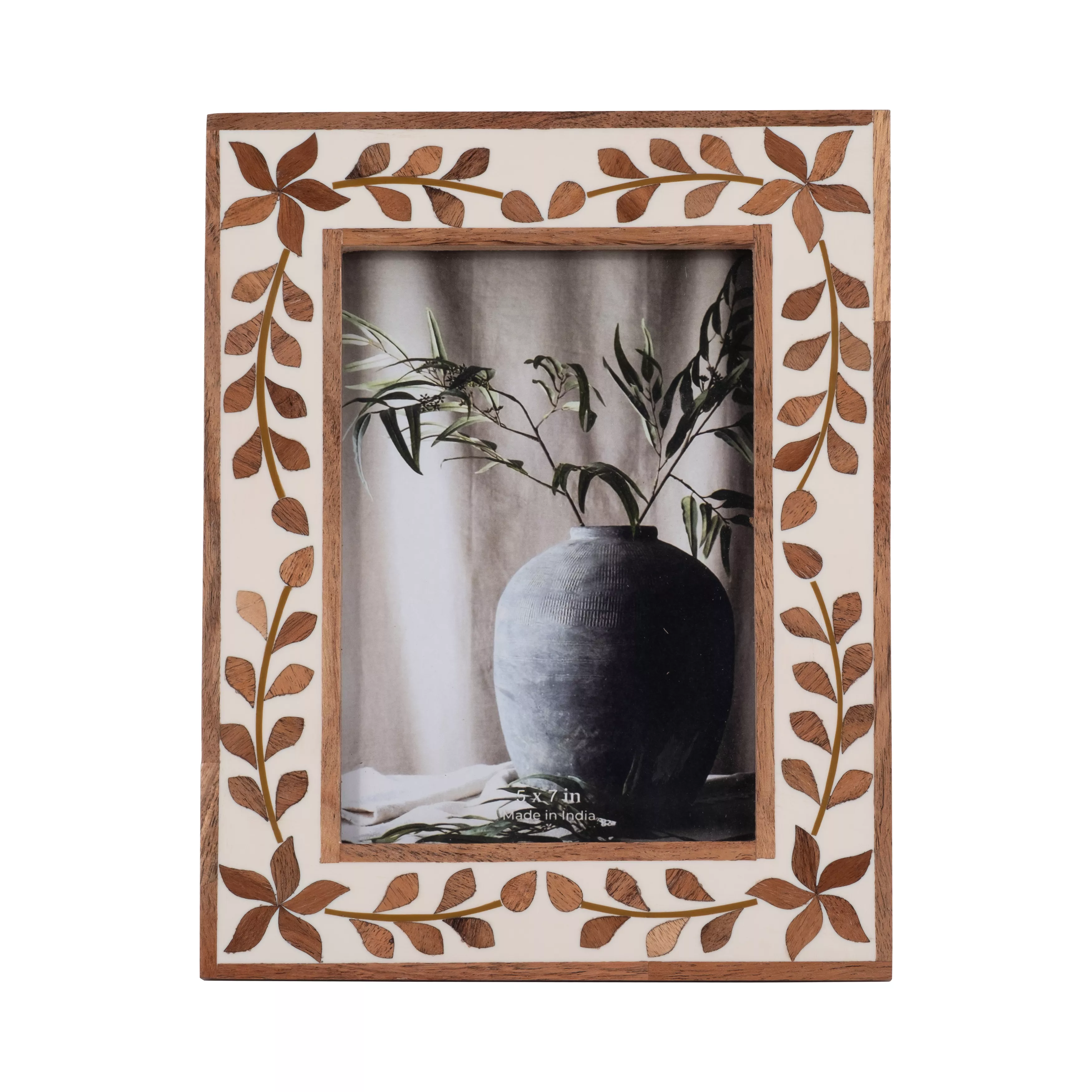 5x7 Wood Inlay Vine Frame