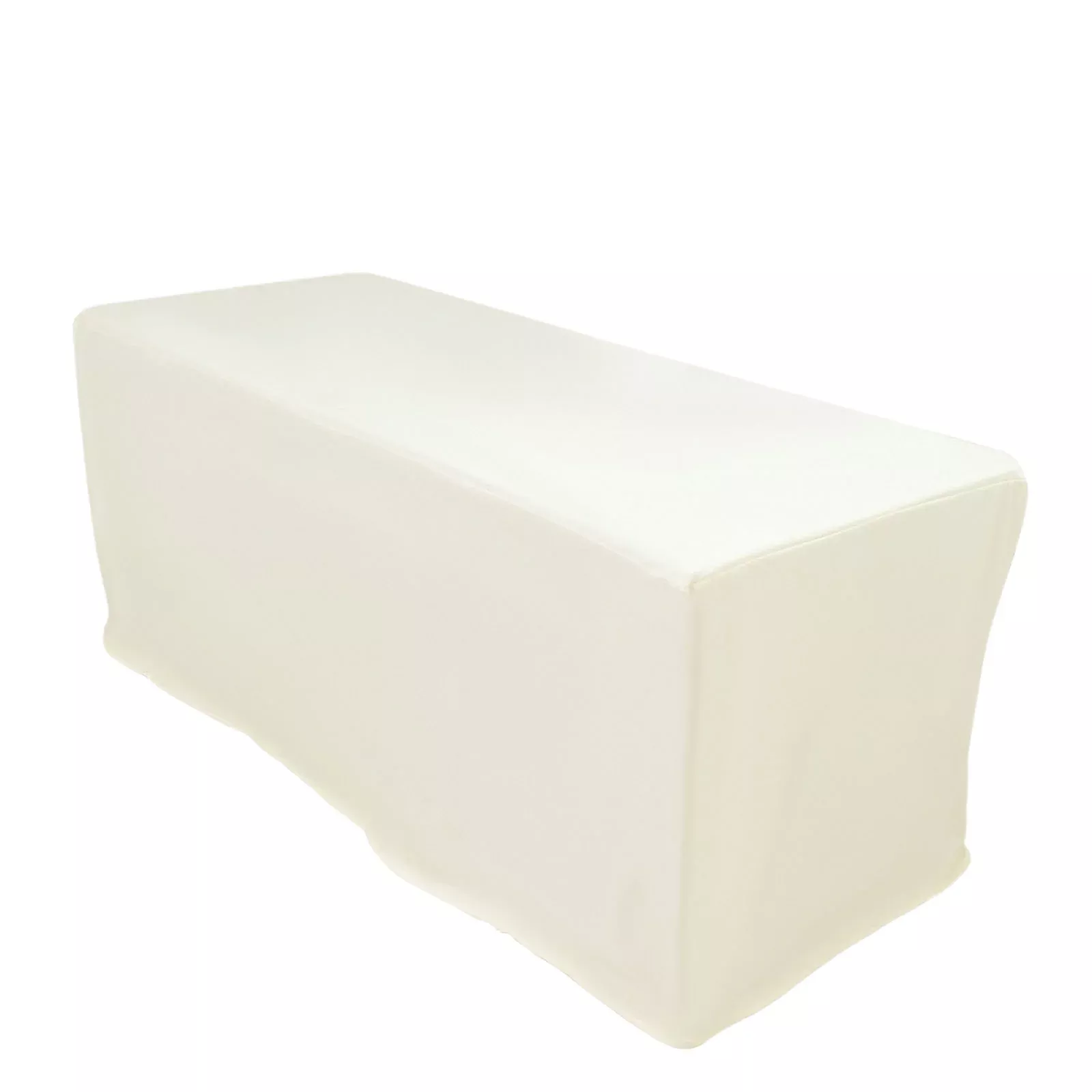 6ft Scuba Rectangular Fitted Tablecloth Ivory – Wrinkle-Free, Stain Resistant