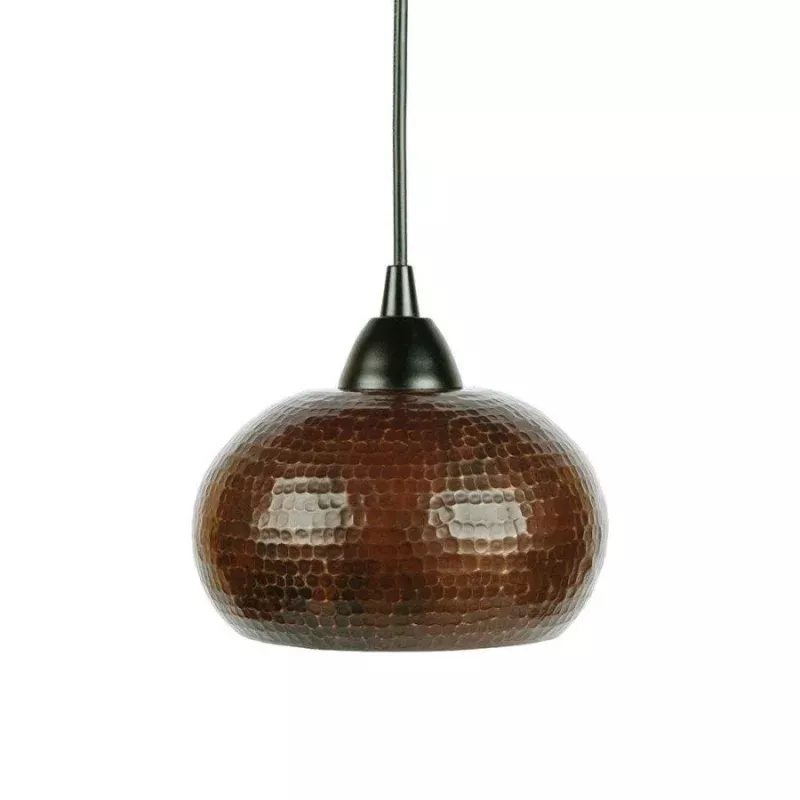 7" Copper Globe Pendant Light