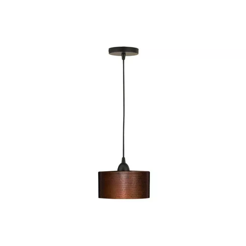 8" Copper Round Cylinder Pendant Light