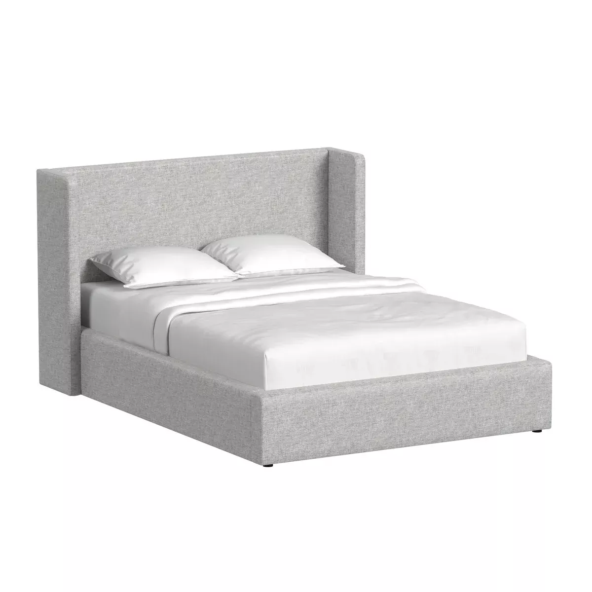 Angeline - Complete Queen Non-Storage Bed - Gray Fabric