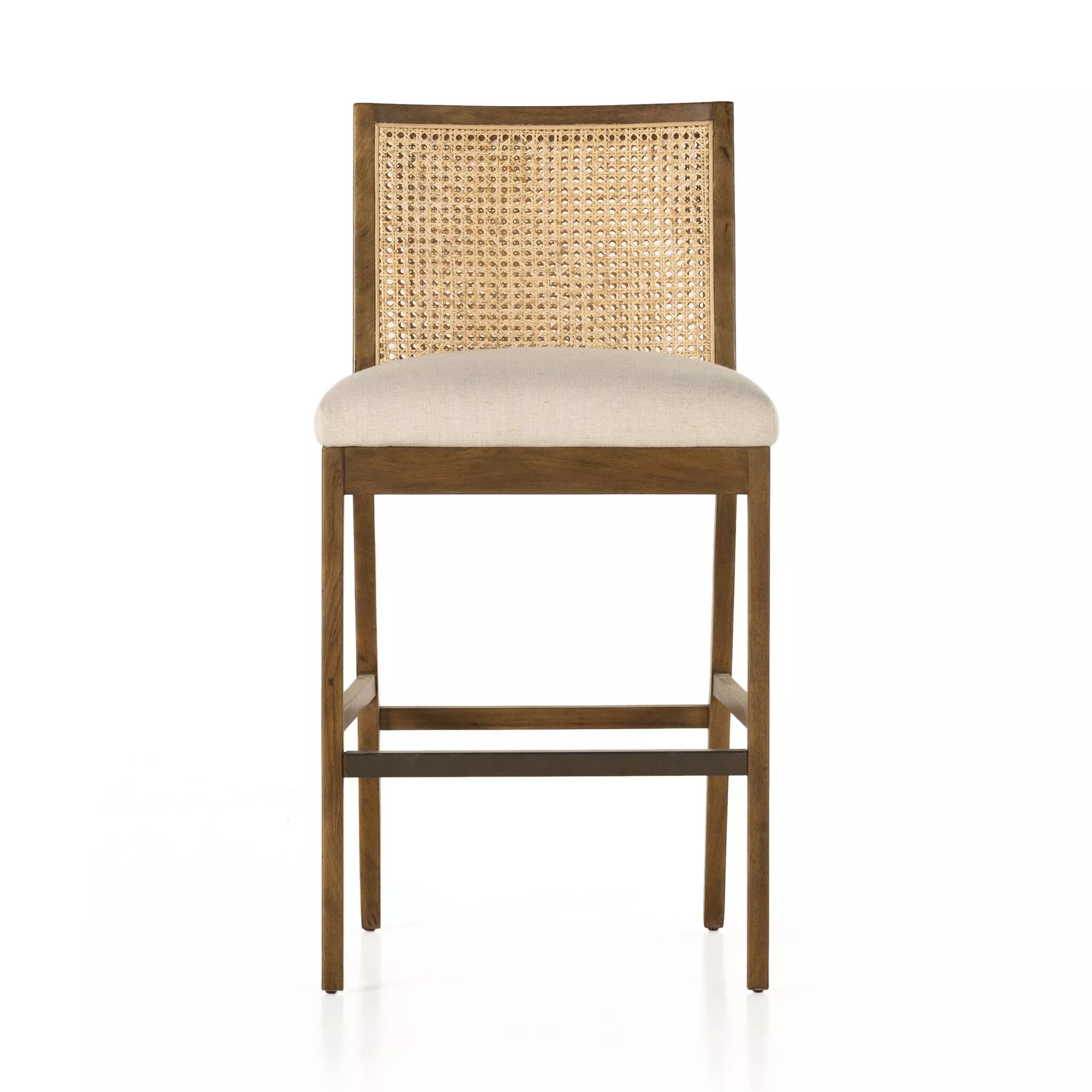 Antonia Cane Armless Bar Stool in Brown