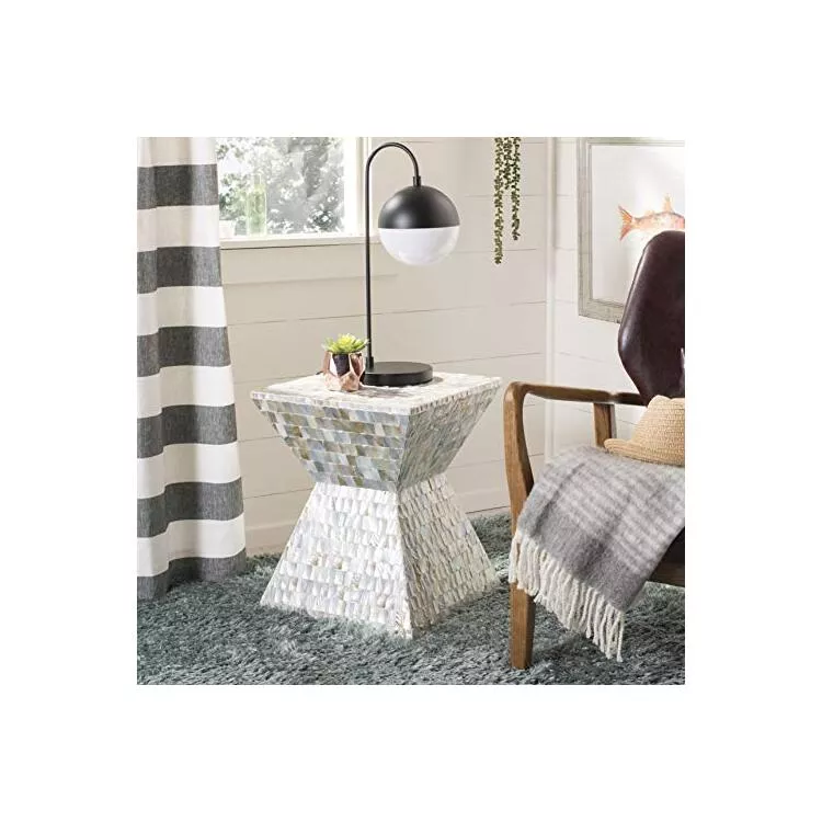 Aquamarine Square Mosaic Stool