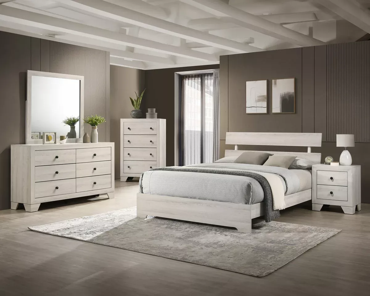 ATTICUS QUEEN PLATFORM BED IN 1 BOX WHITE