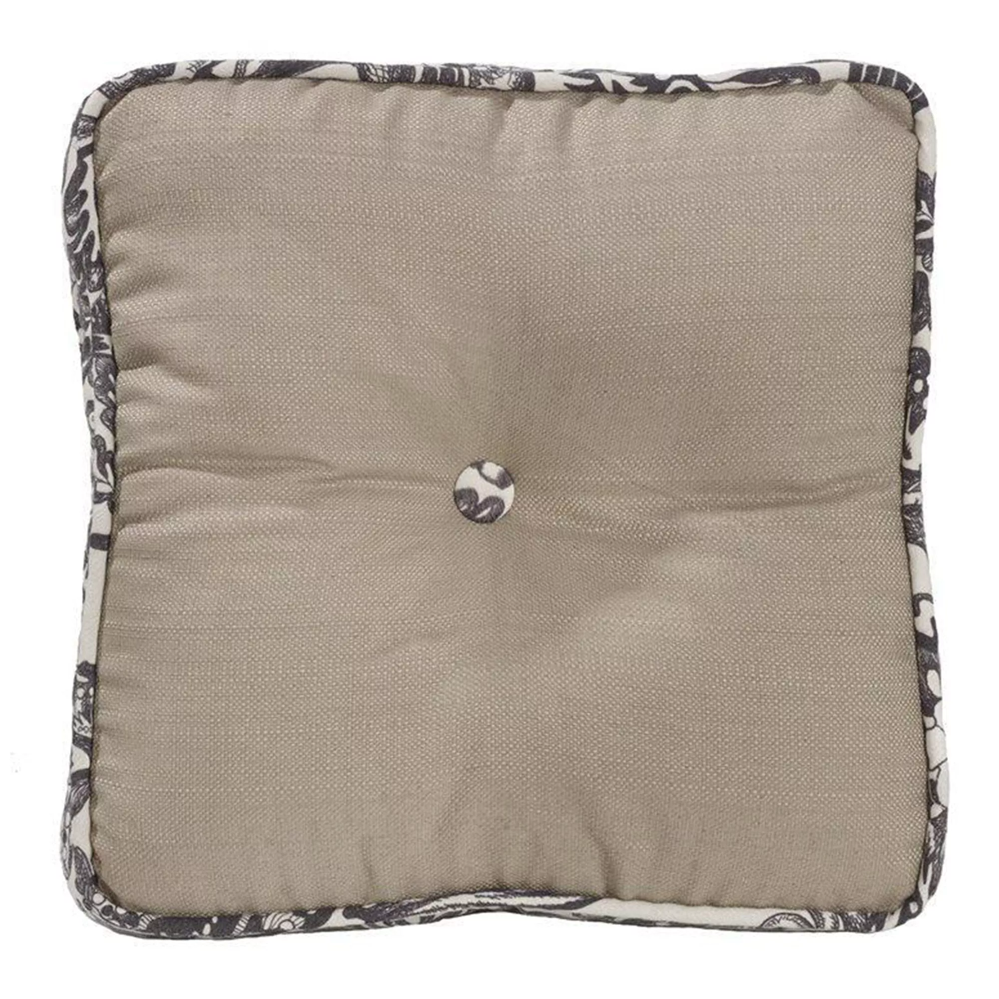 Augusta Buttoned Toile Box Pillow
