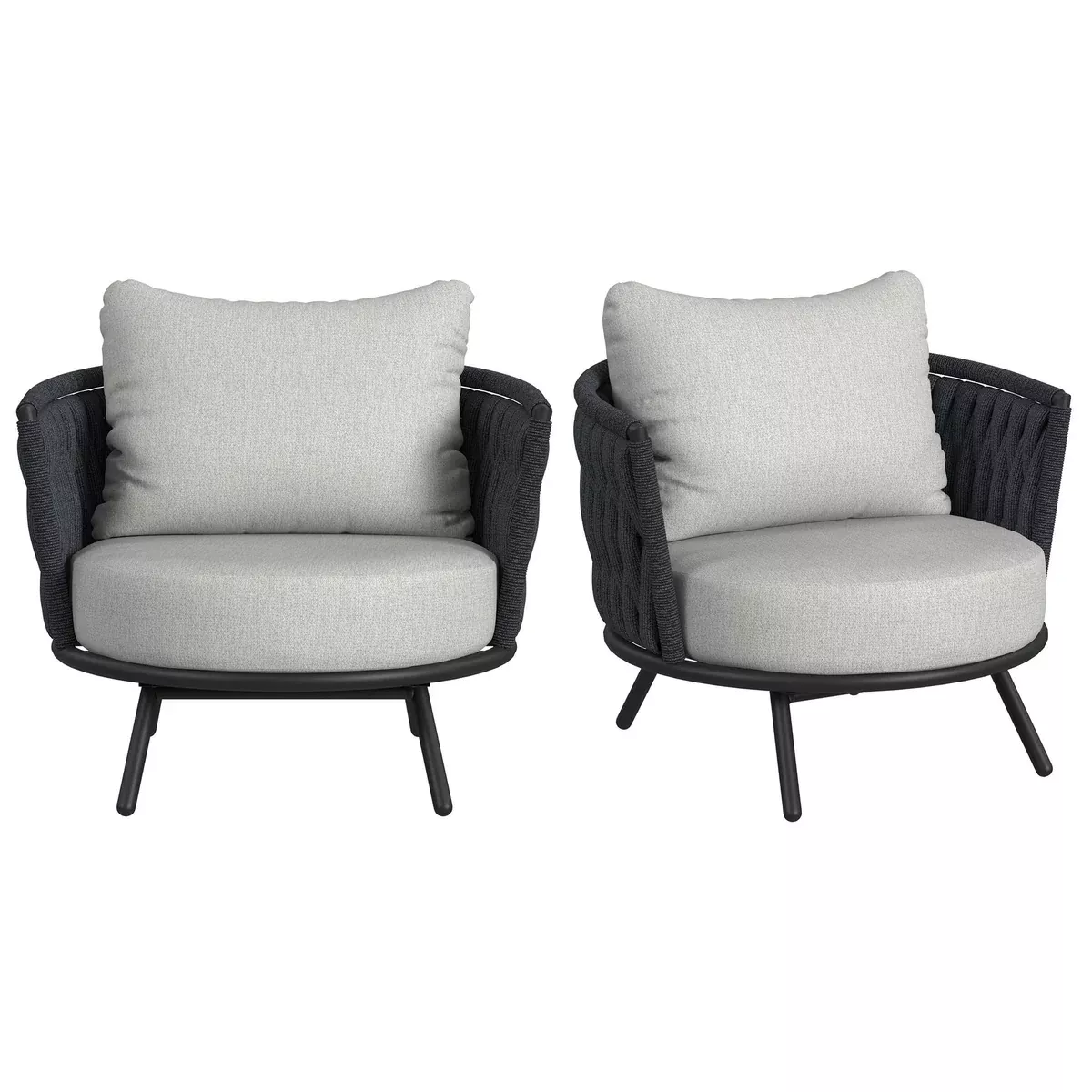 Bali - Chairs With Olefin (Set of 2) - Dark Gray