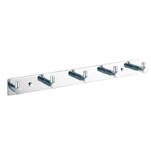 Basic HAK5 Wall-Mounted Five Towel or Coat Hook by Decor Walther