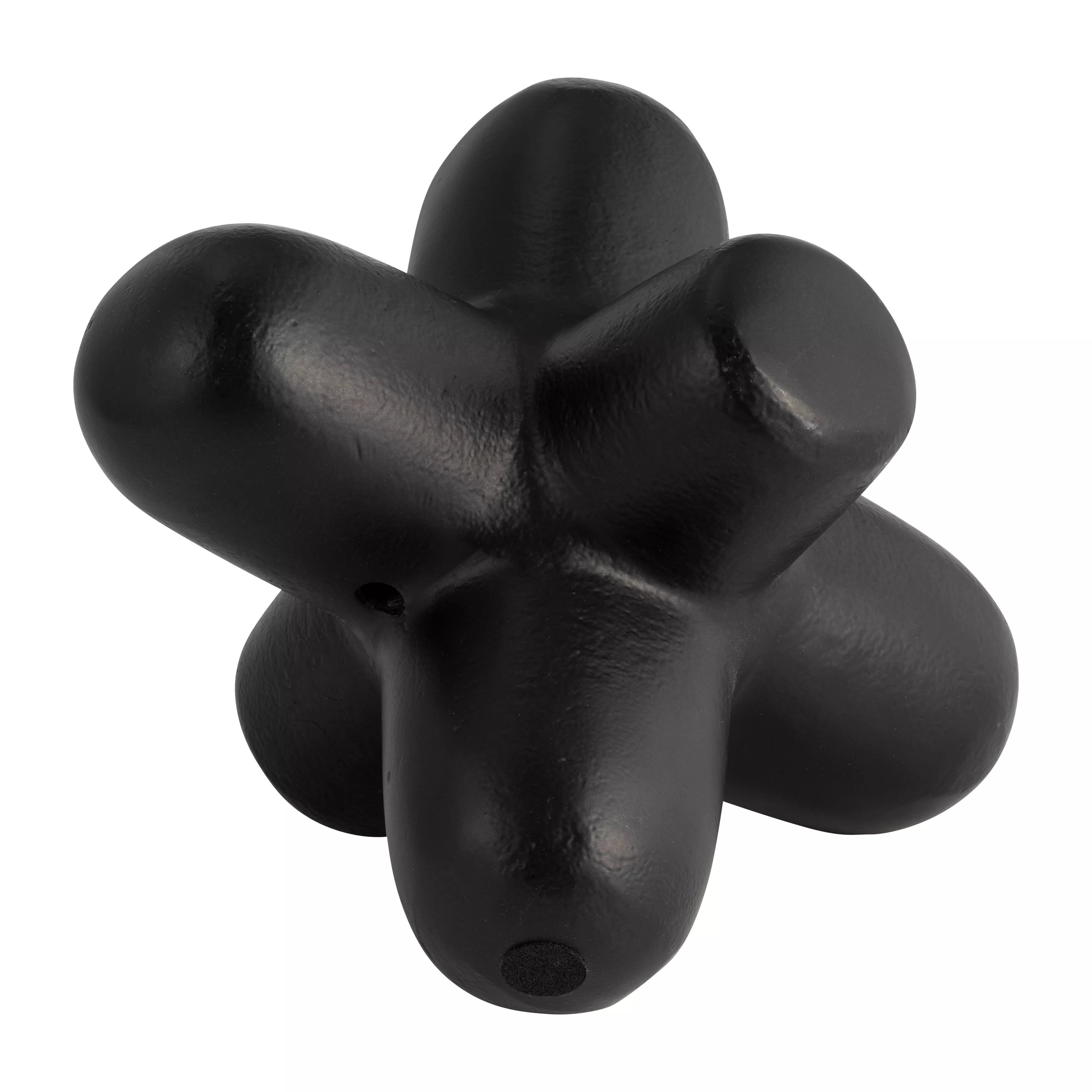 Black Geometric Orb Sculpture