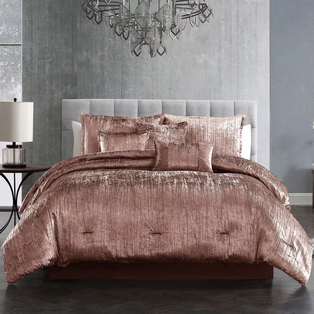 Blush Crinkle 7 pc King