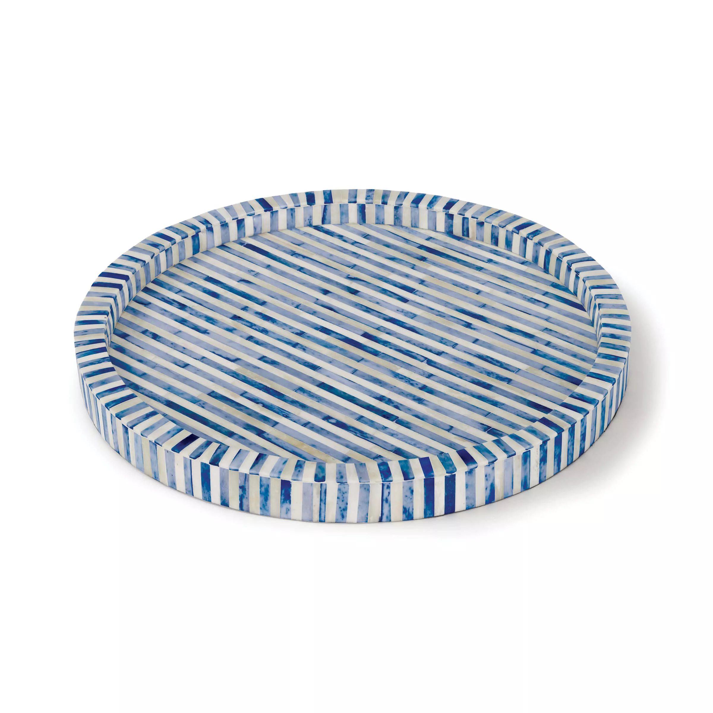 Bone and Indigo Tray Round
