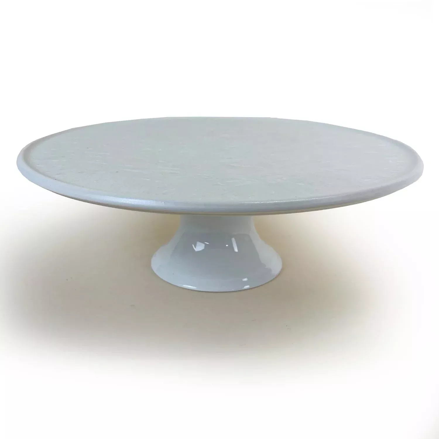 Borealis White Ceramic Cake Plate, 12" by Michael Wainwright