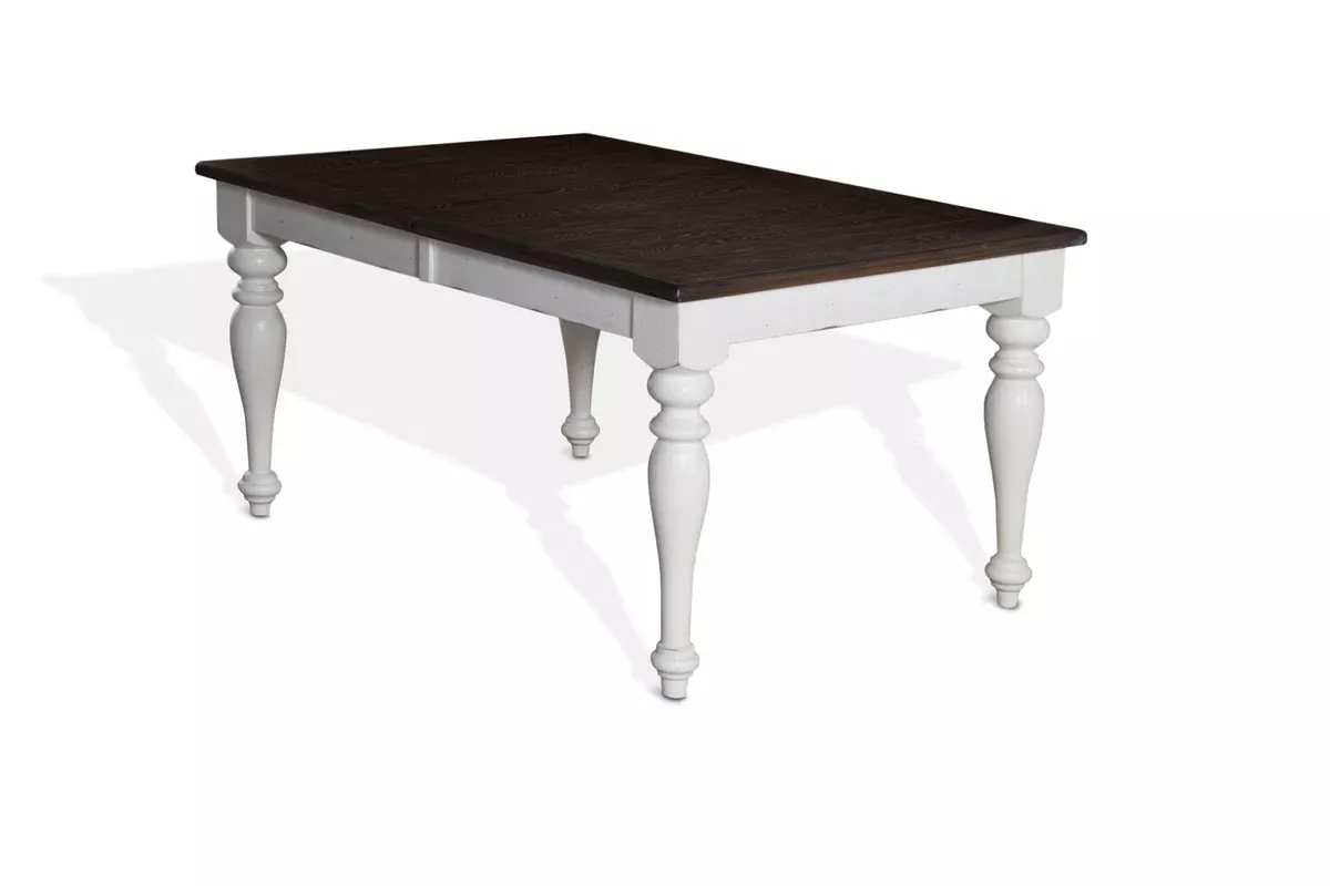 Bourbon County - Rectangular Dining Table With Extensions - White / Dark Brown