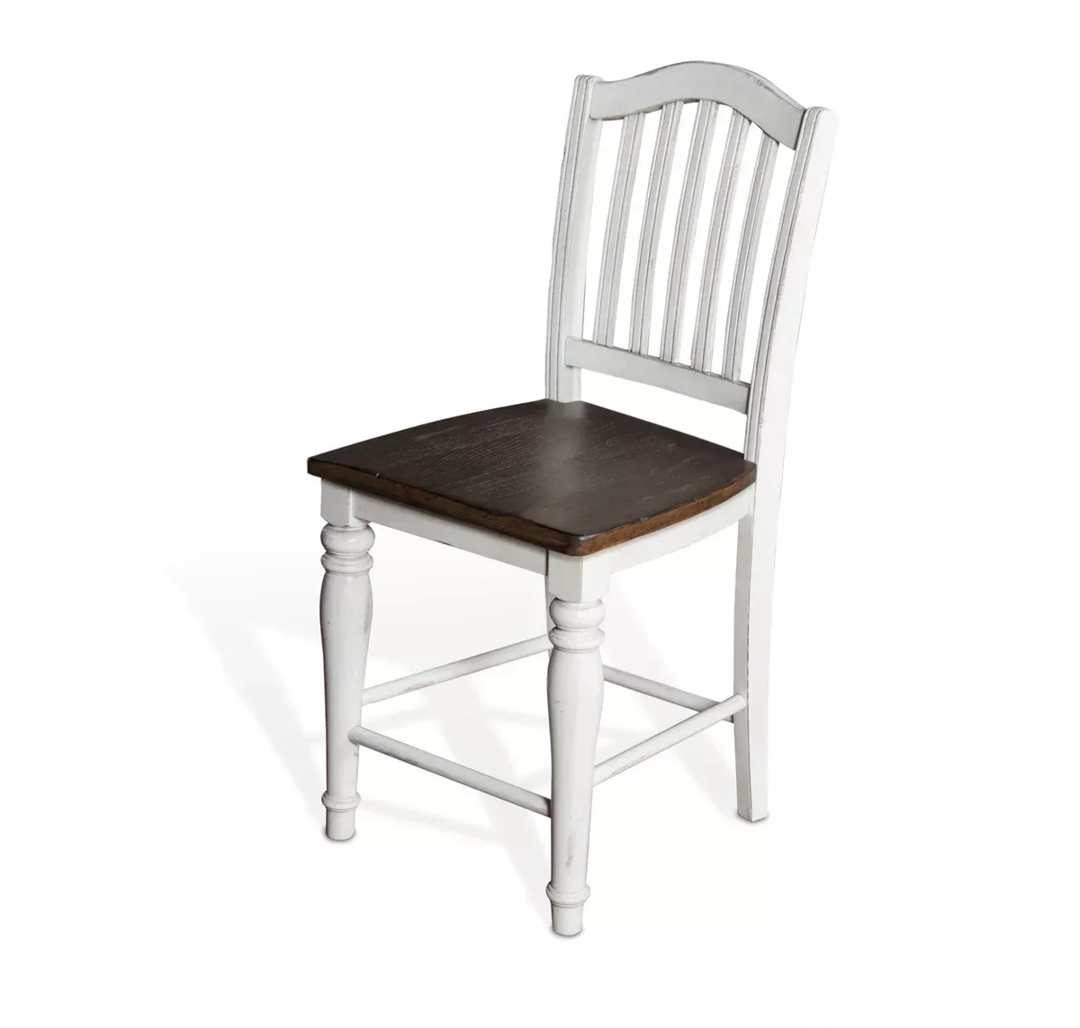 Bourbon County - Slatback Stool (Set of 2) - White / Dark Brown