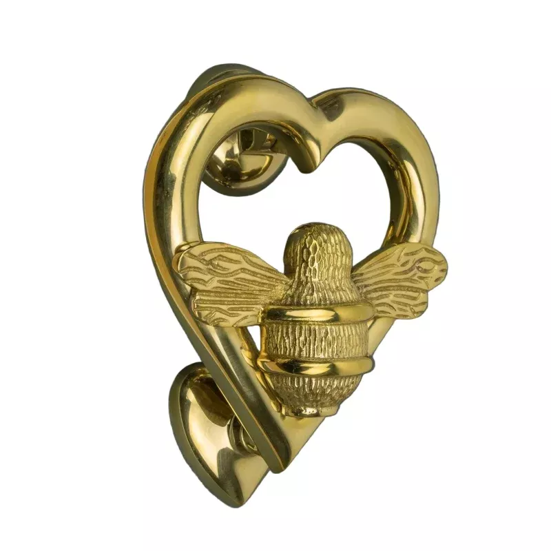 Brass Bumble Bee Heart Door Knocker