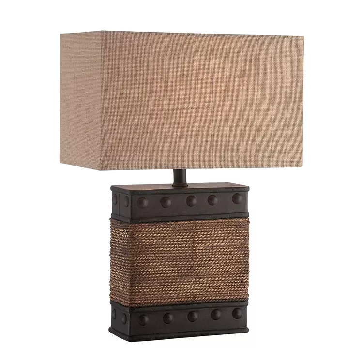 Brown Table Lamp E27 CFL 23W 19.5 Tall - Lite Source