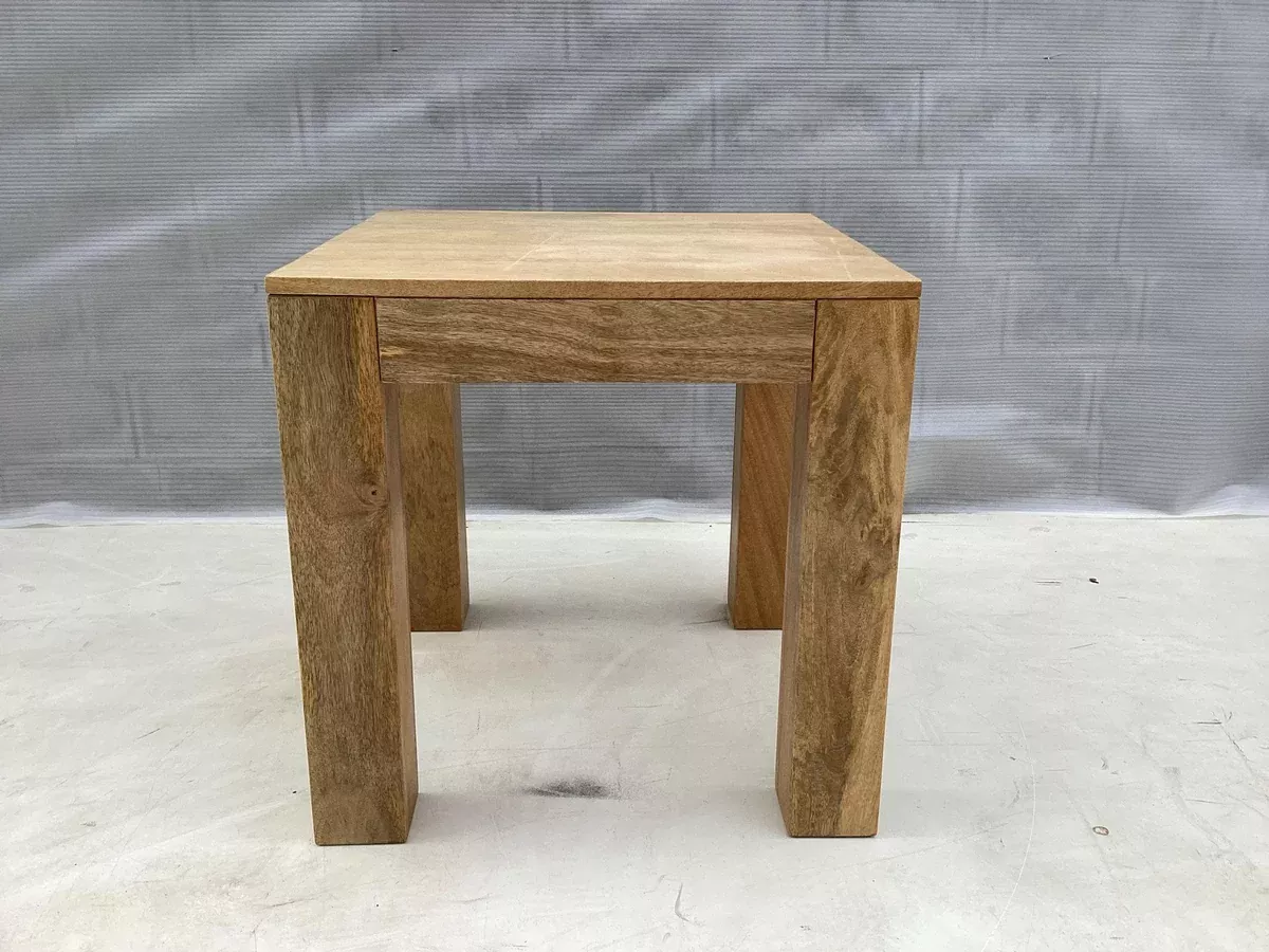 Butte Square Mango Wood End Table Natural