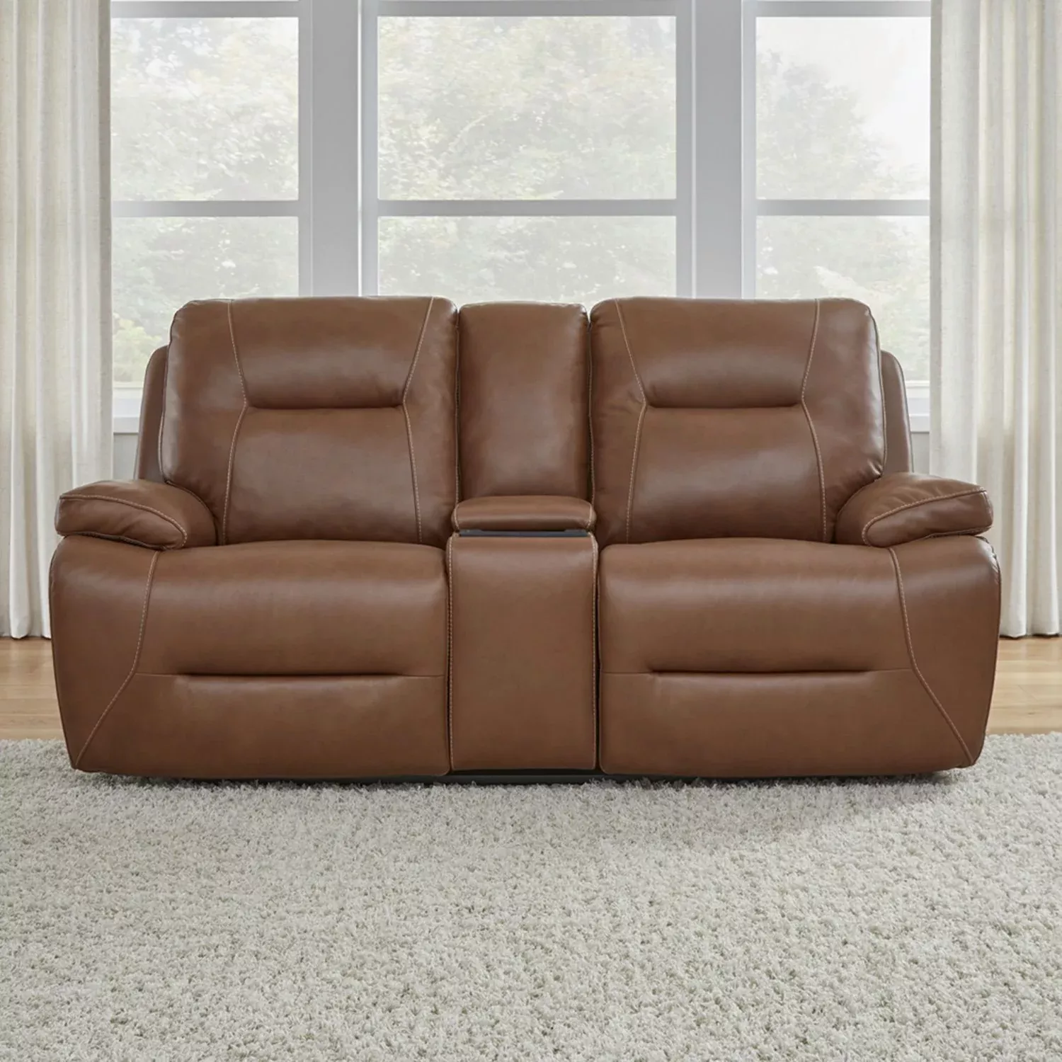 Cameron Triple Power Zero Gravity Loveseat withConsole & - Saddle