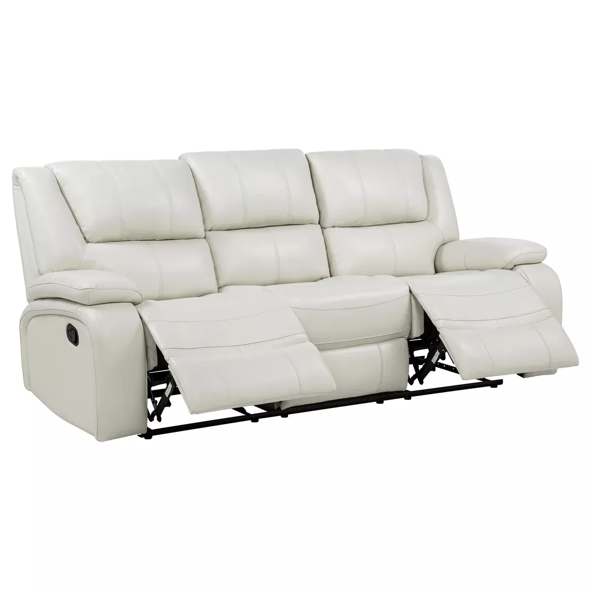 Camila Upholstered Motion Reclining Sofa White