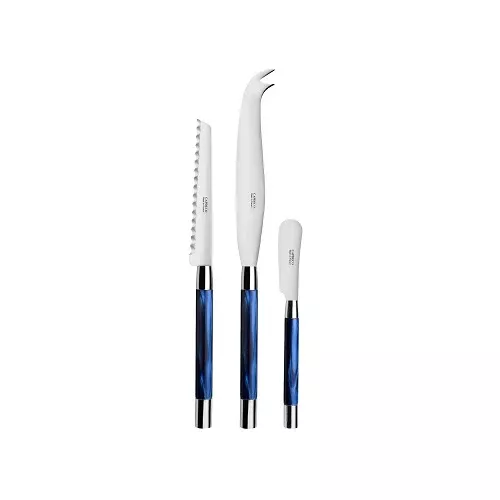 Capdeco Conty Blue 3-Piece Cheese Knife Set