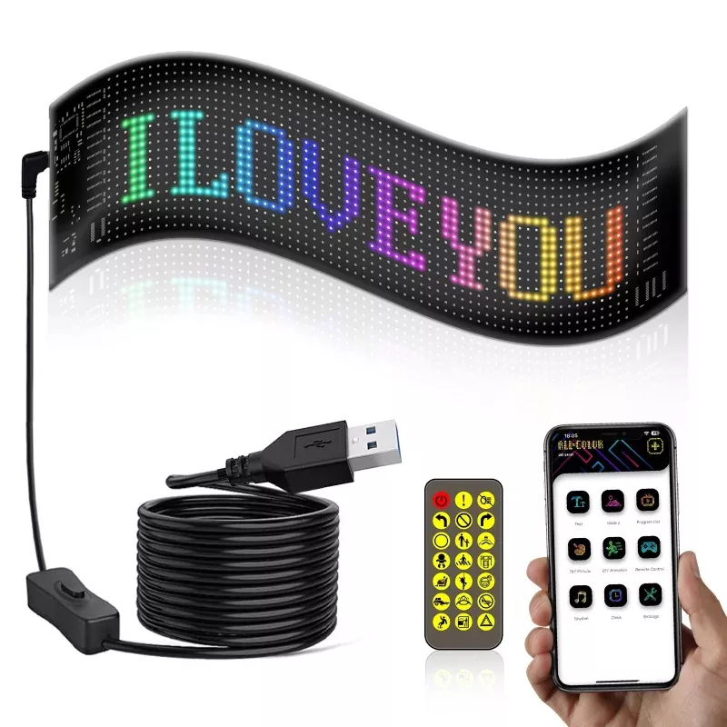 Car Window LED Lights Flexible Scrolling Screen Display