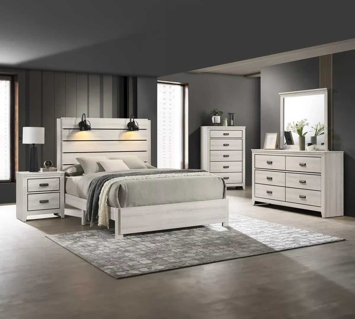 CARTER QUEEN PLATFORM BED IN 1 BOX WHITE