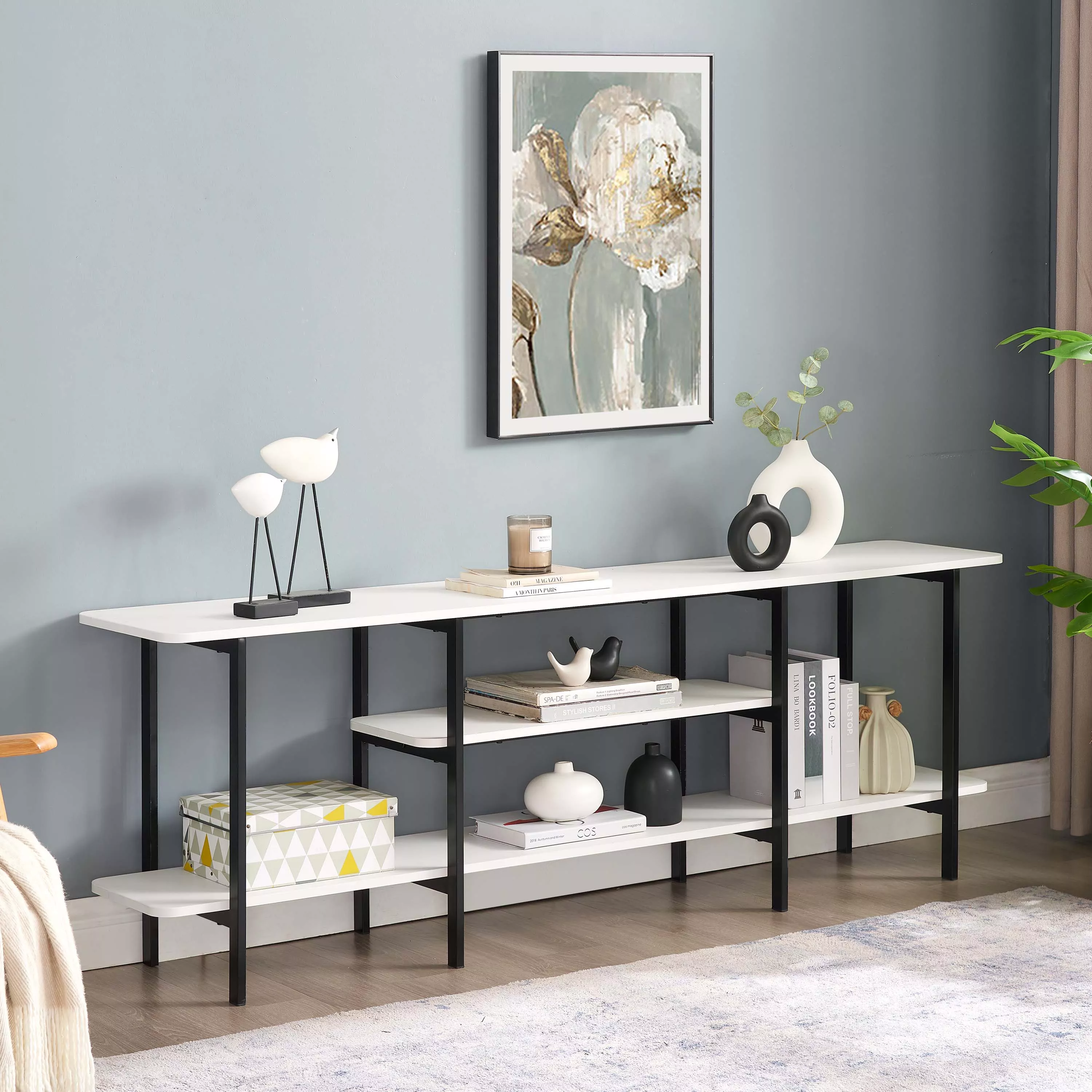 Celine Large White Console Table