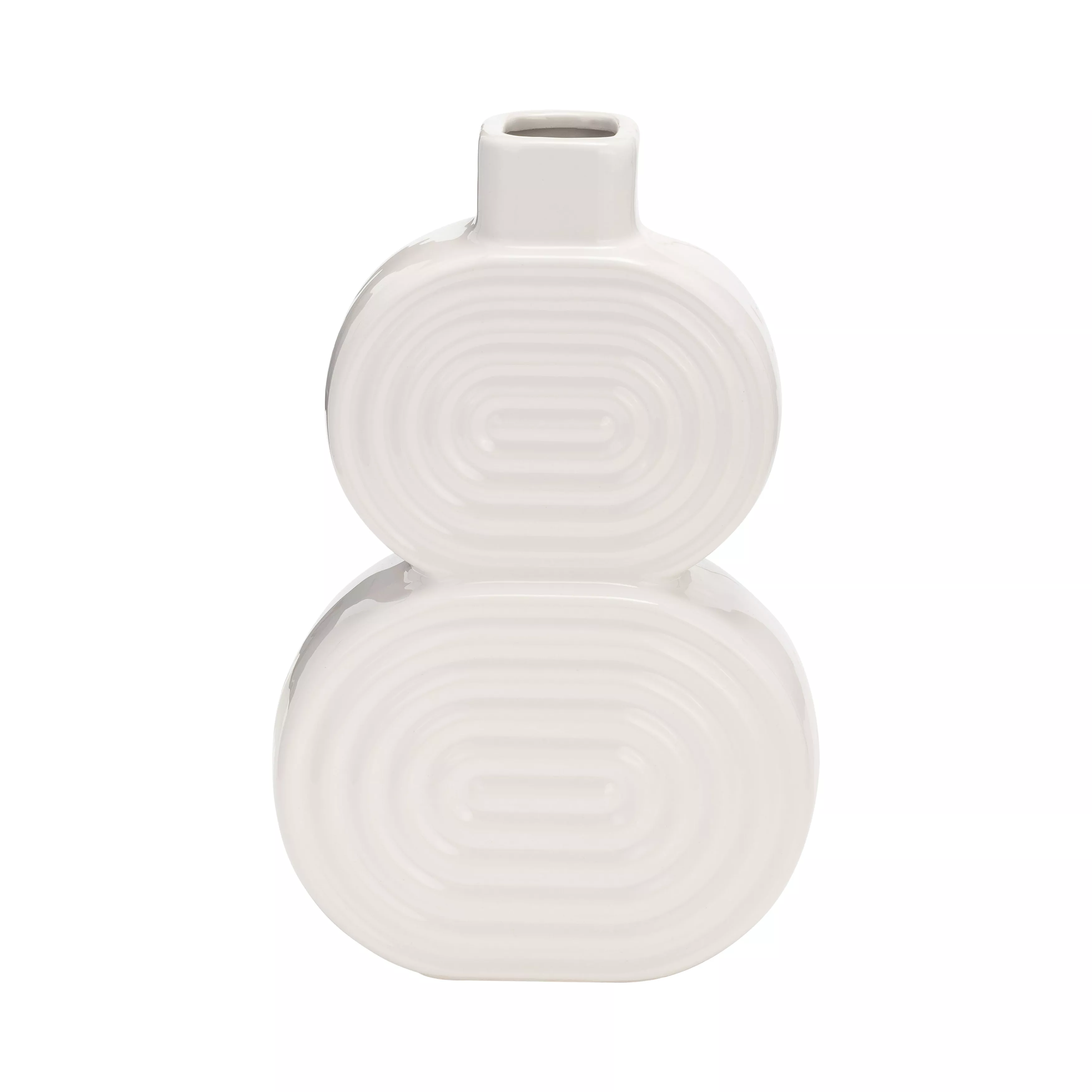 Cer, 10" Stacked Circles Vase