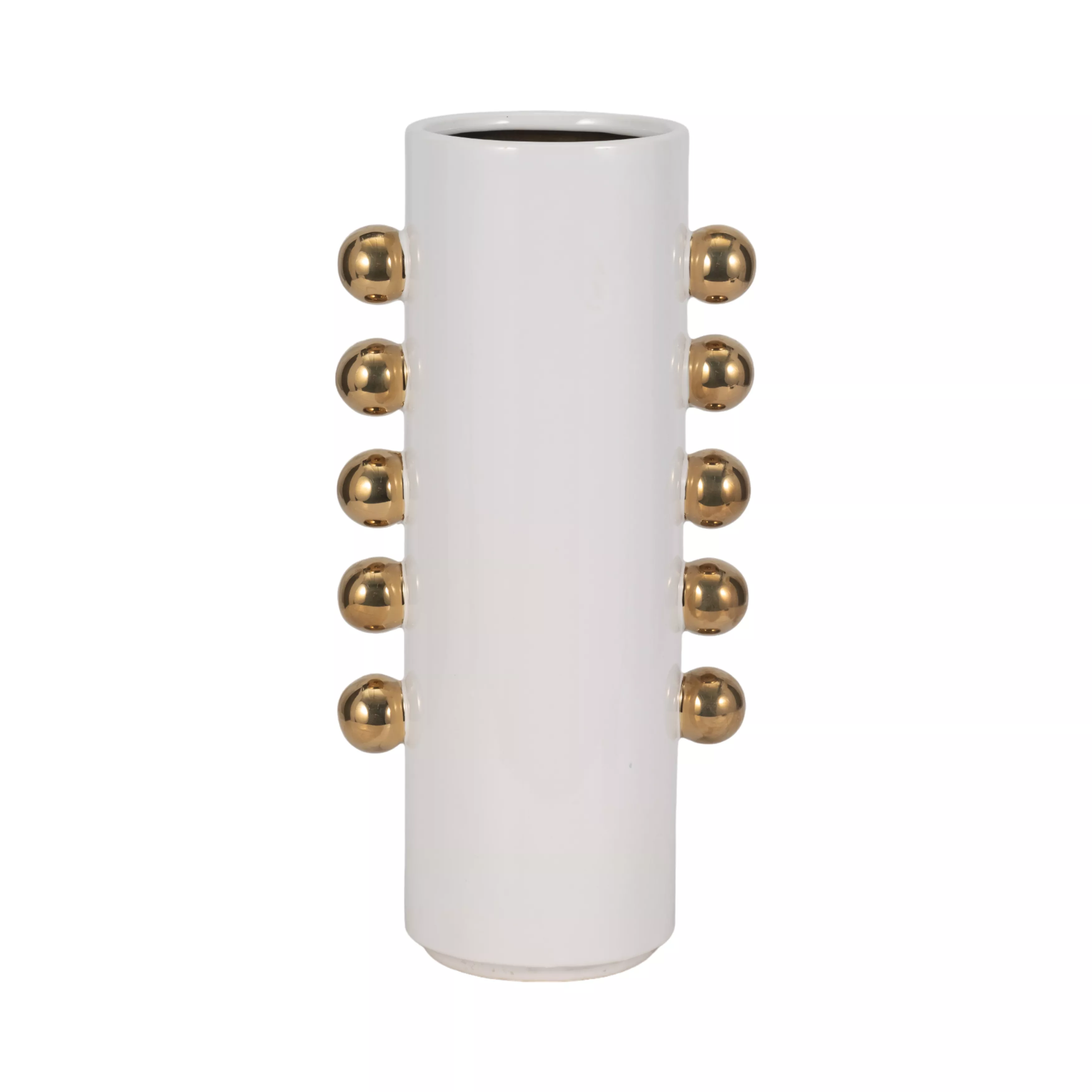 Cer, 16" Vase W/ Side Knobs