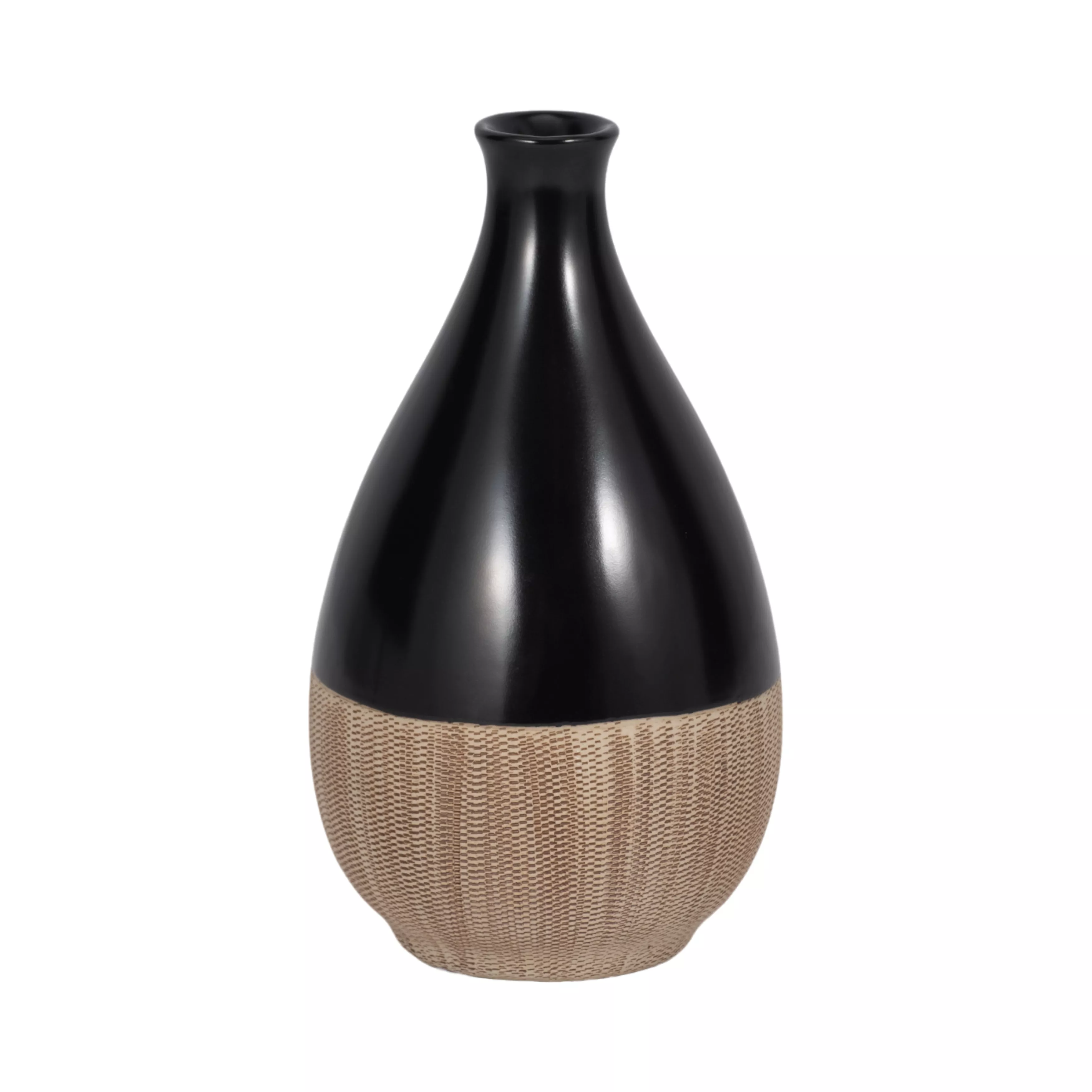 Ceramic 2-Tone Teardrop Vase