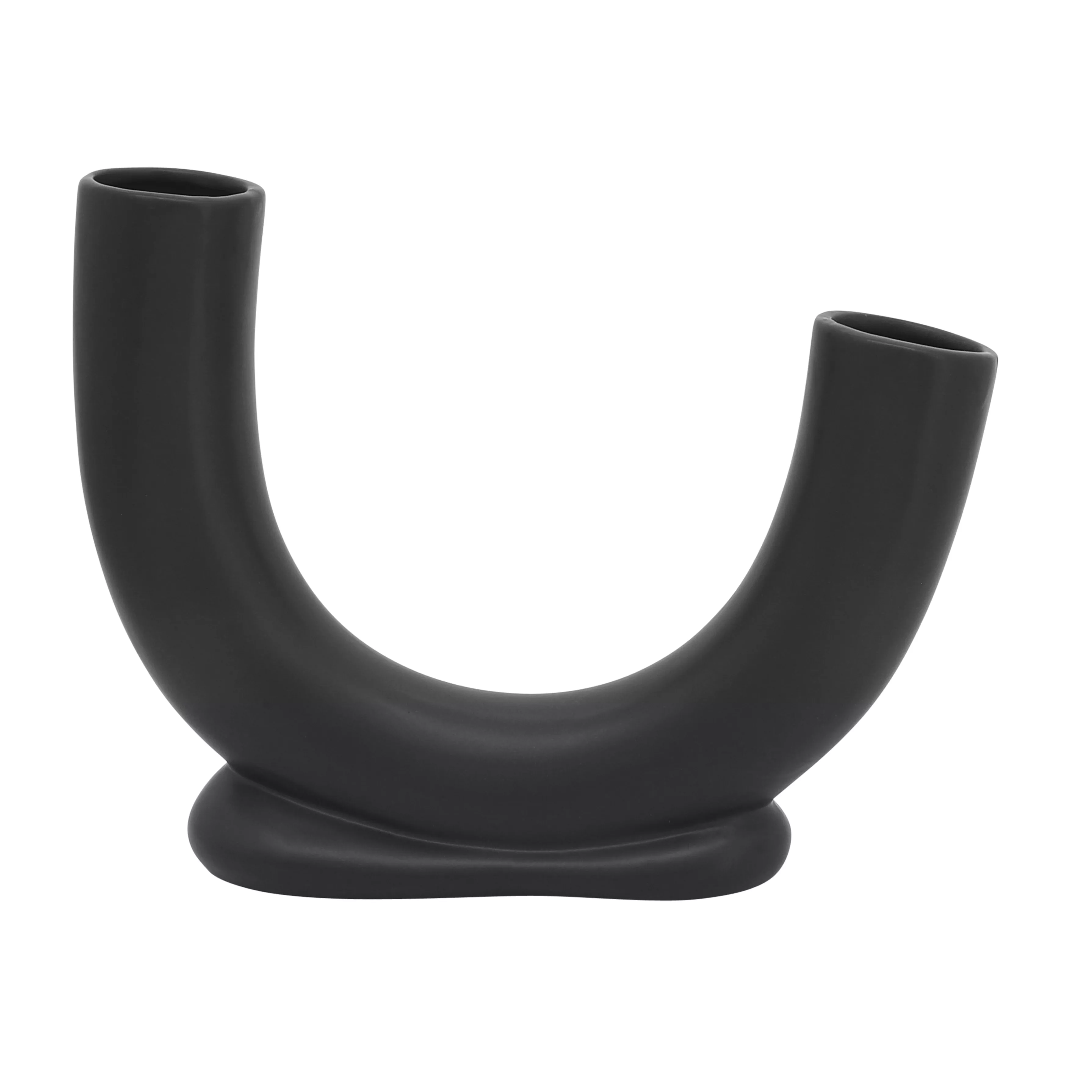 Ceramic U-Shaped Vase W/ Base